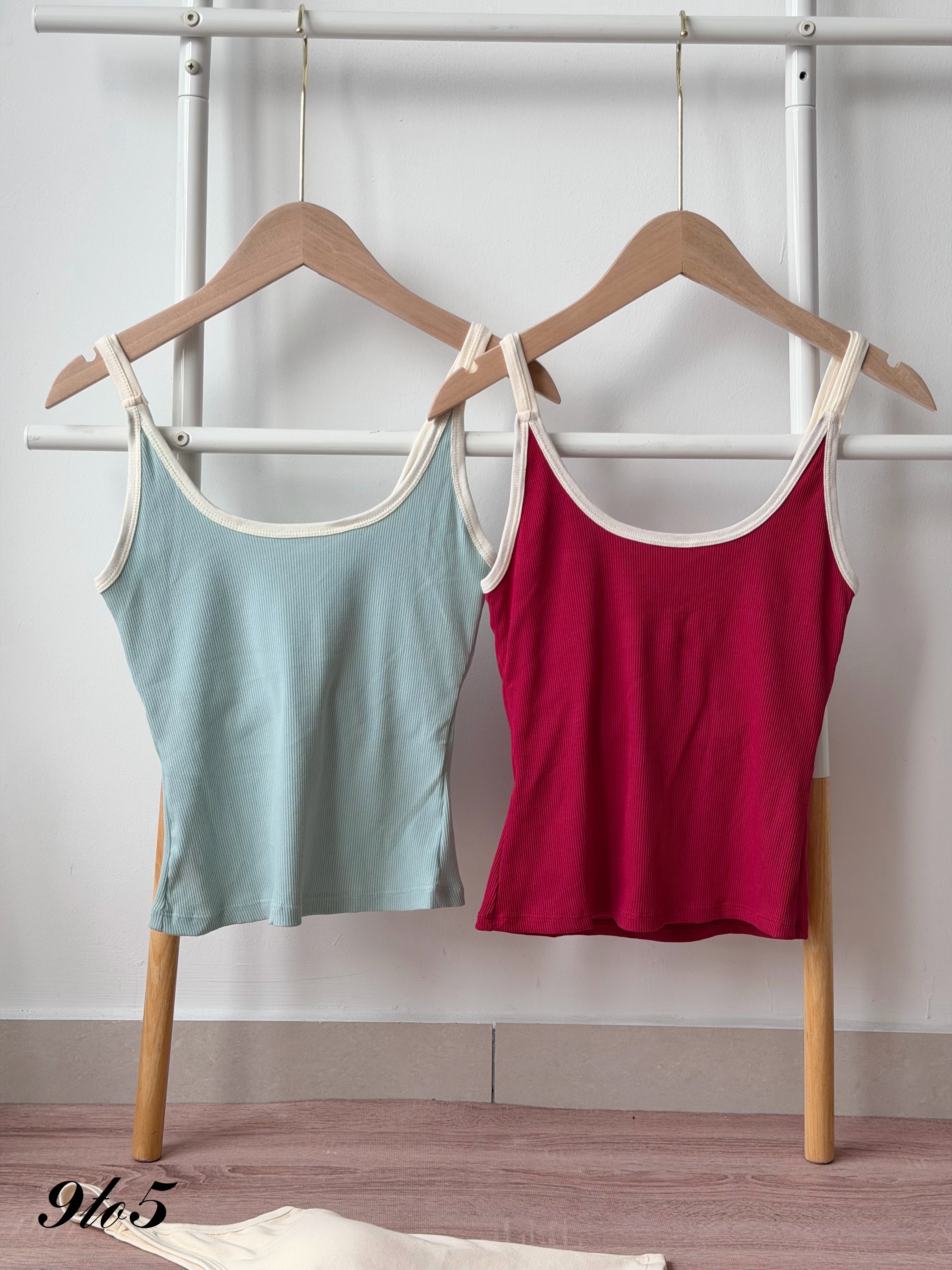 T4484 Ribbed Camisole with Bra Pad - 4 Colors