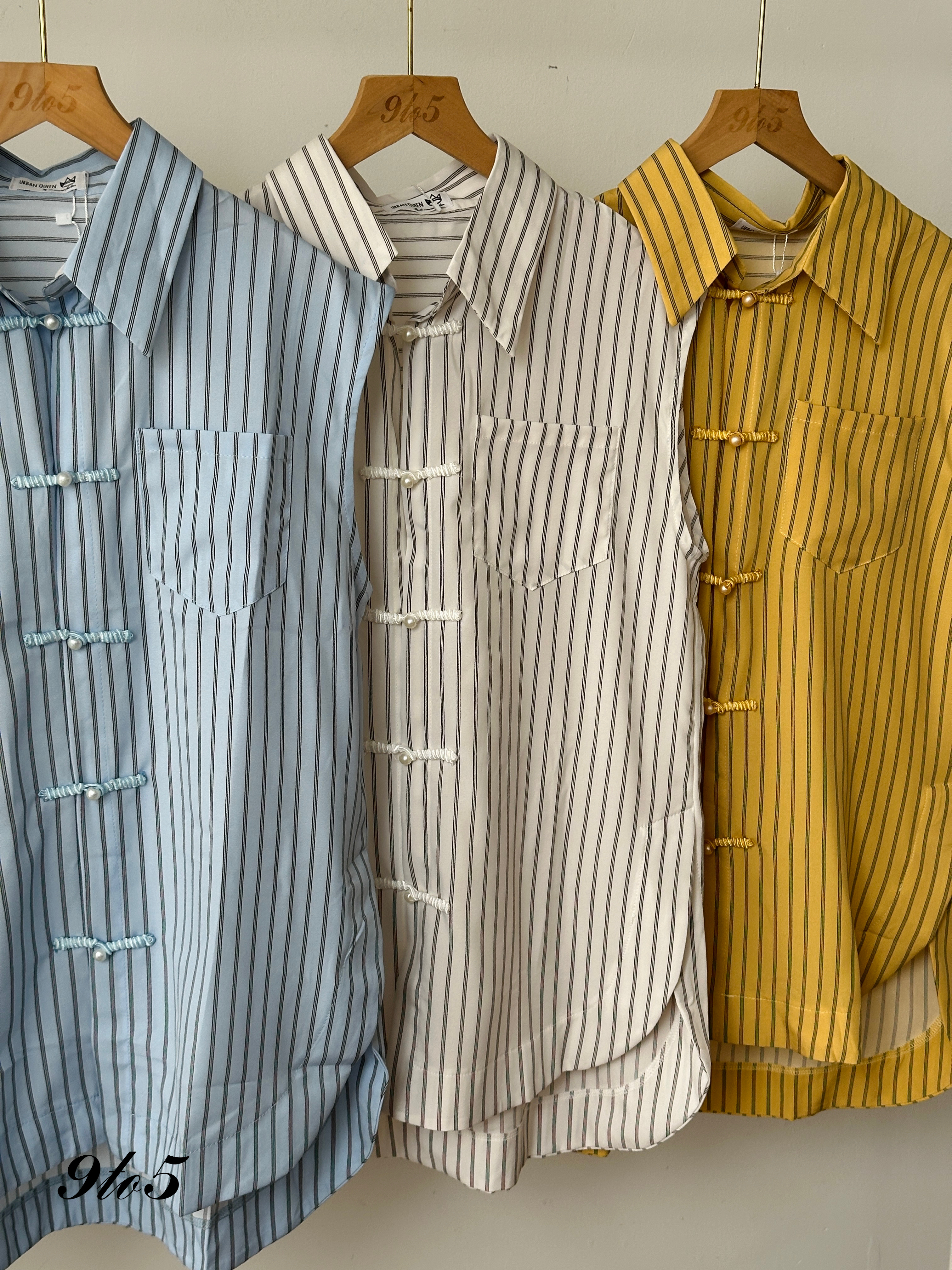 T3912 Sleeveless Stripe CNY Top - 4 Colors