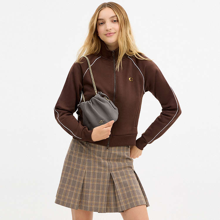 🇺🇸✈️🇨🇦Coach outlet 特別灰色🩶 Faye Mini Drawstring Bag With Quilting現貨🤩