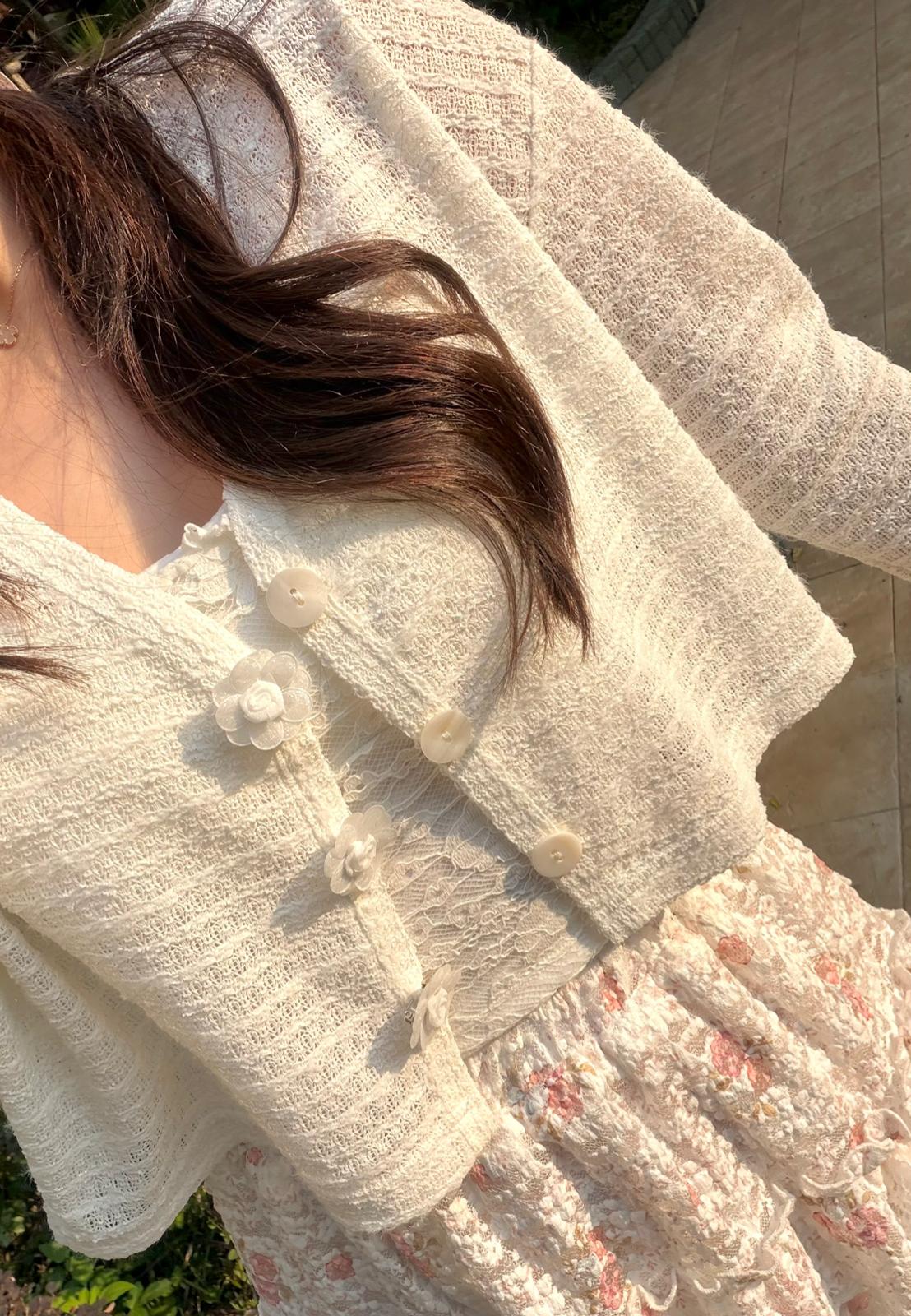 #HANNA-made# The Spring Floral Pin Cardigan