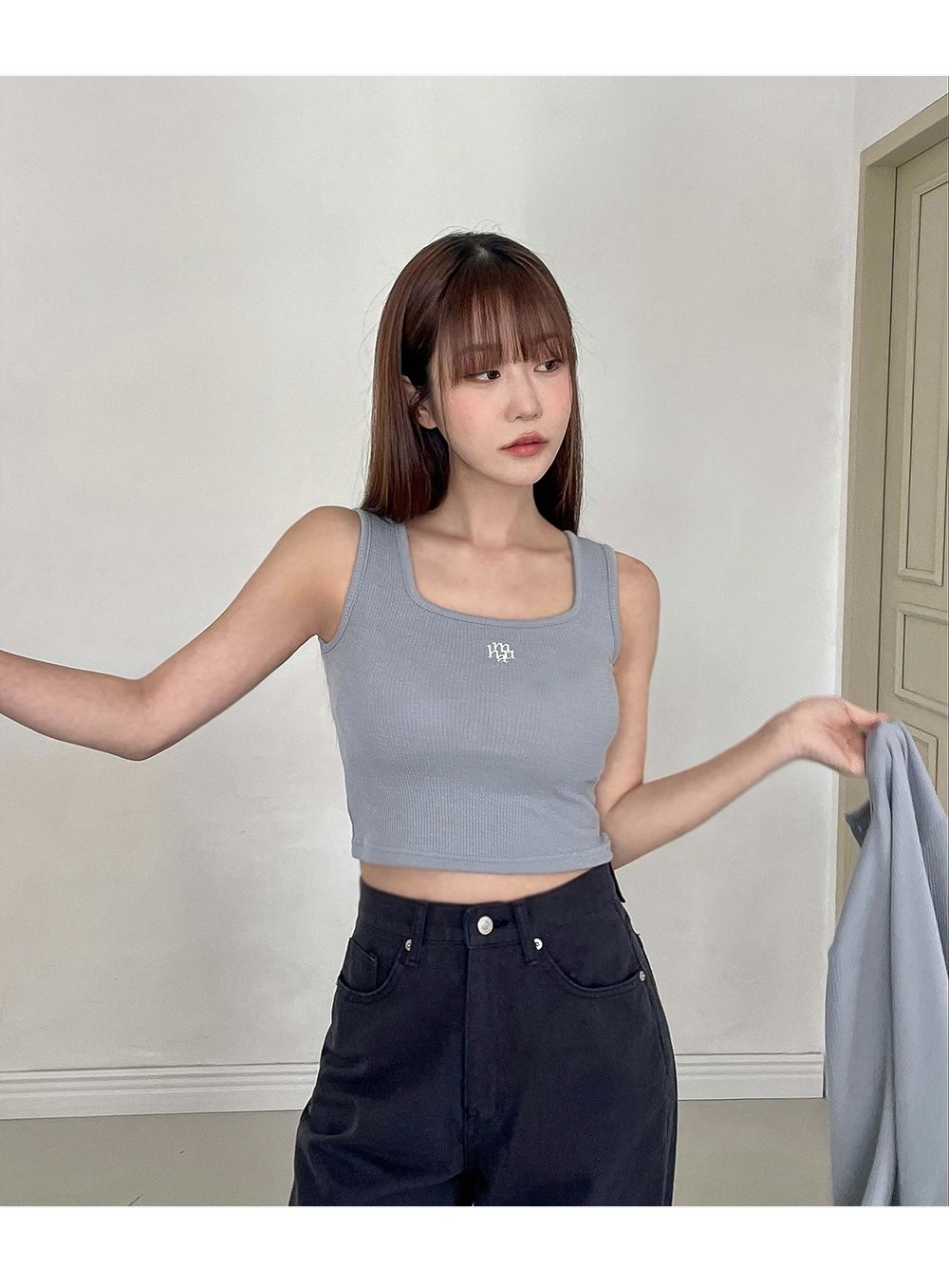 <預訂>🇰🇷MuahMuah Logo slim fit knit sleeveless