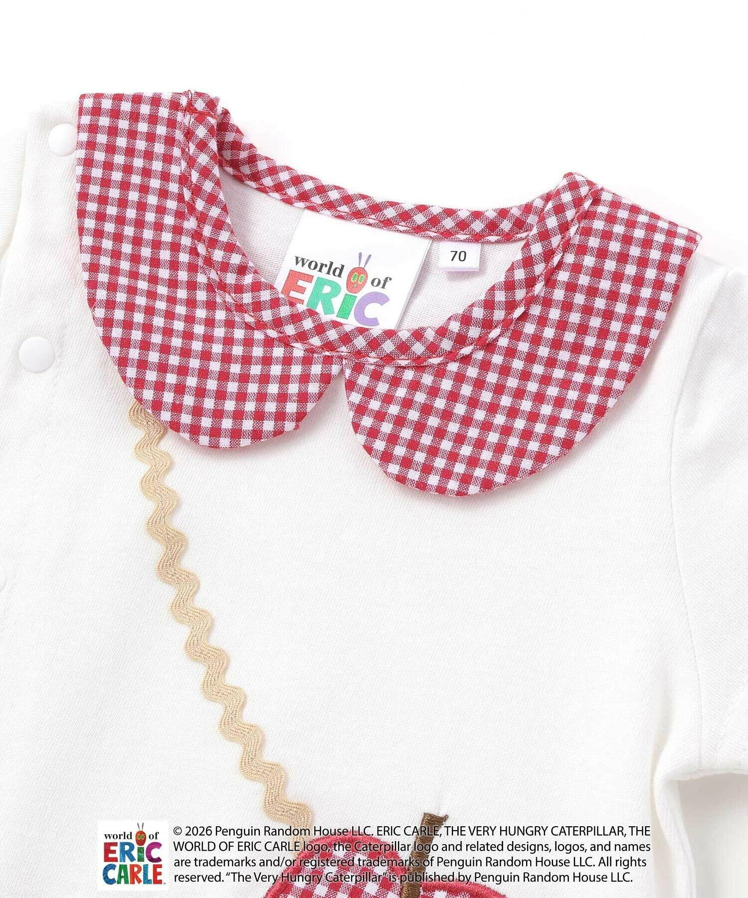 🇯🇵預訂 日本直送🇯🇵兩色好餓的毛毛蟲格紋條紋翻領短袖包屁衣