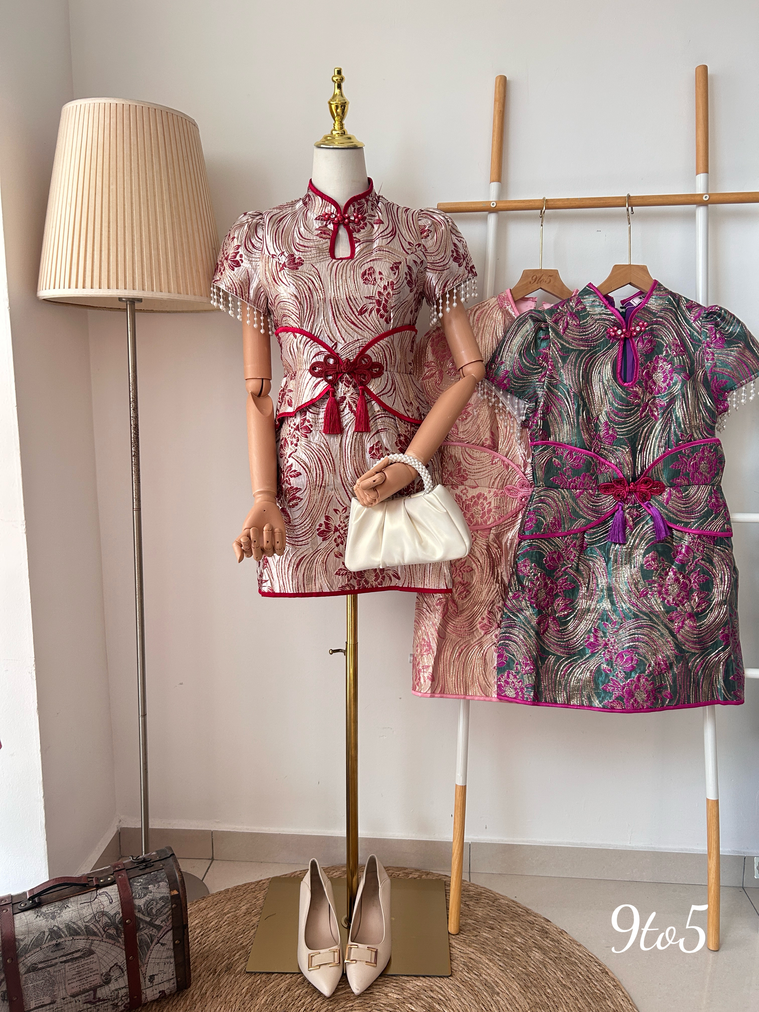 D2310 Floral Cheongsam Dress - 3 Colors