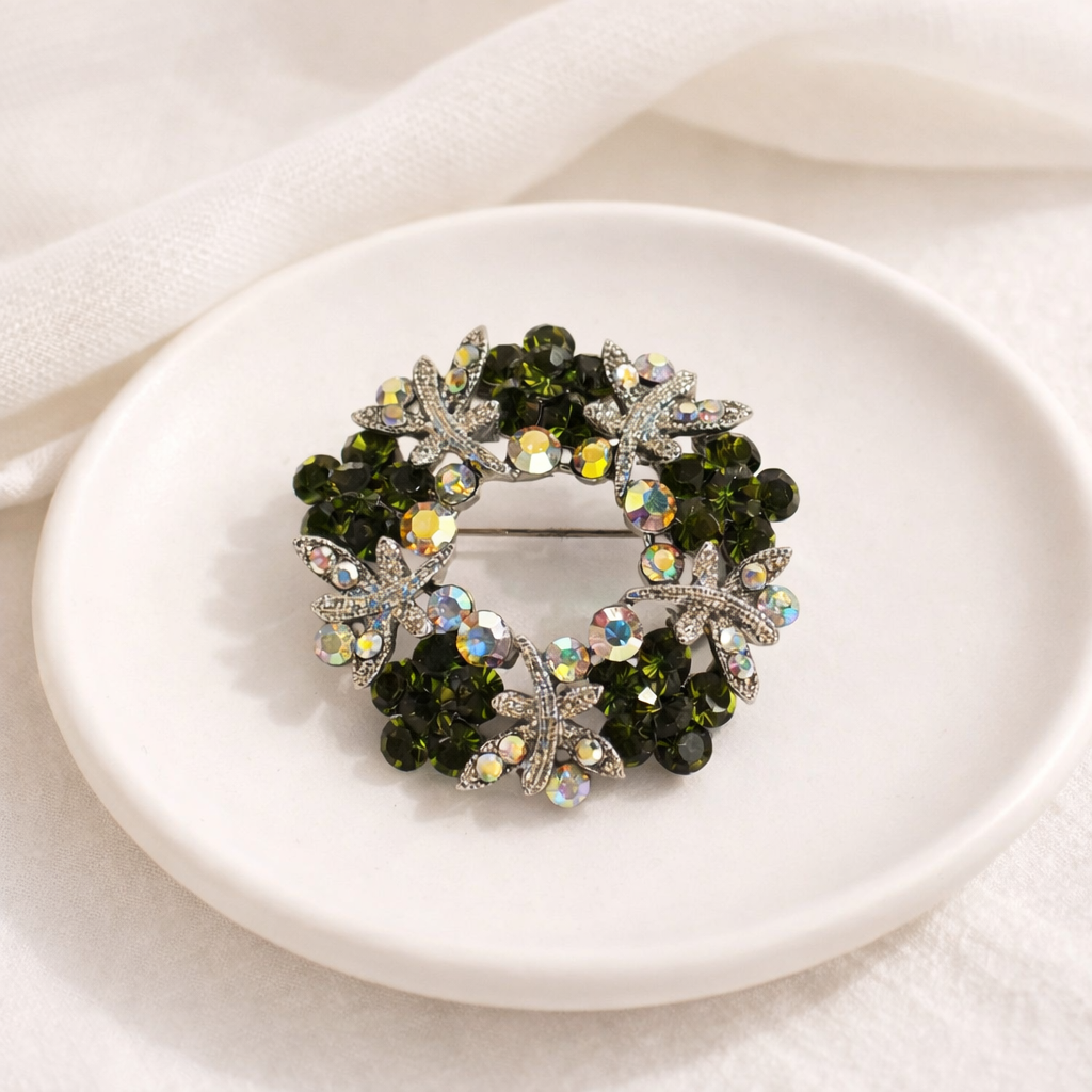 Swarovski Dragonfly Floral Incircal Brooch