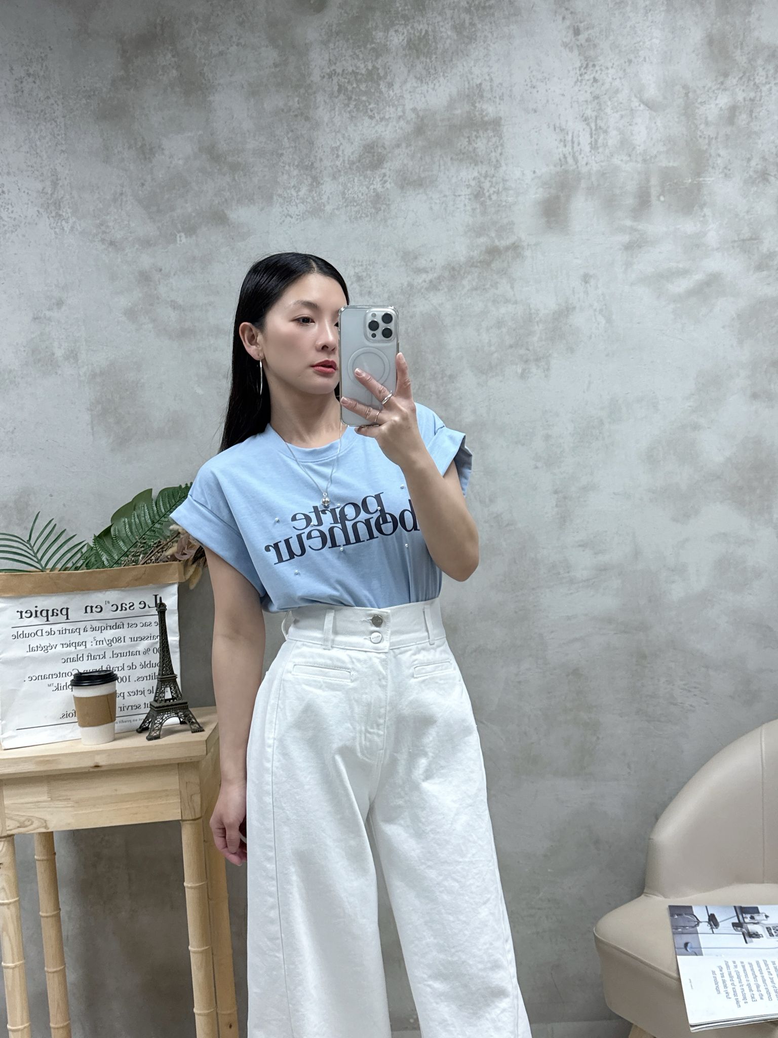 C19 前袋牛仔闊褲