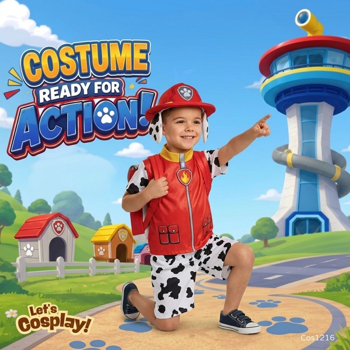 汪汪隊立大功毛毛服裝 Paw Patrol Marshall Costume｜兒童故事角色扮演｜Lets Cosplay 香港現貨