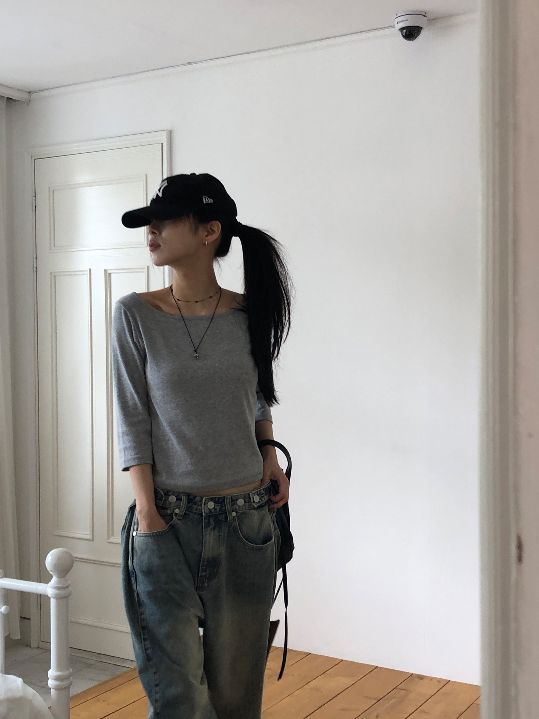 Boat Neck Mid Sleeve Top