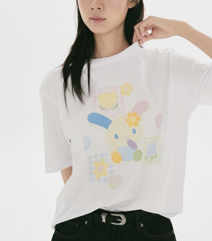 韓國預訂📍Usahana x Spao可愛花花圖案系列 - 寬鬆款短袖Tee
