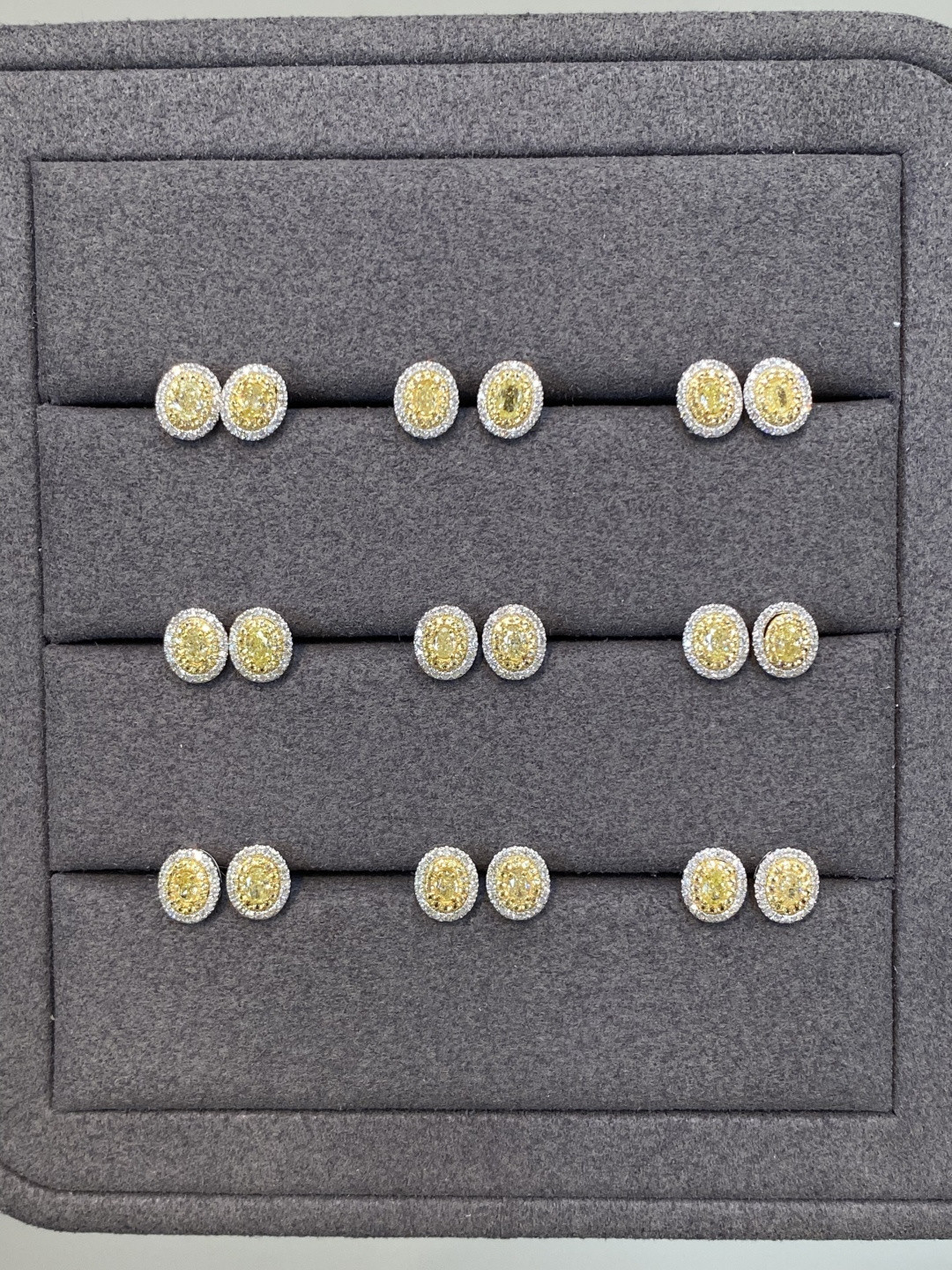 18K Yellow Diamond Earrings 