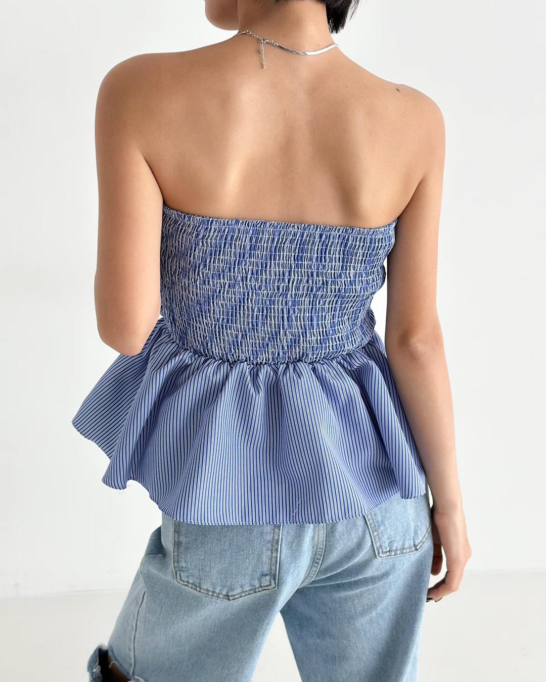 荷葉邊平口上衣