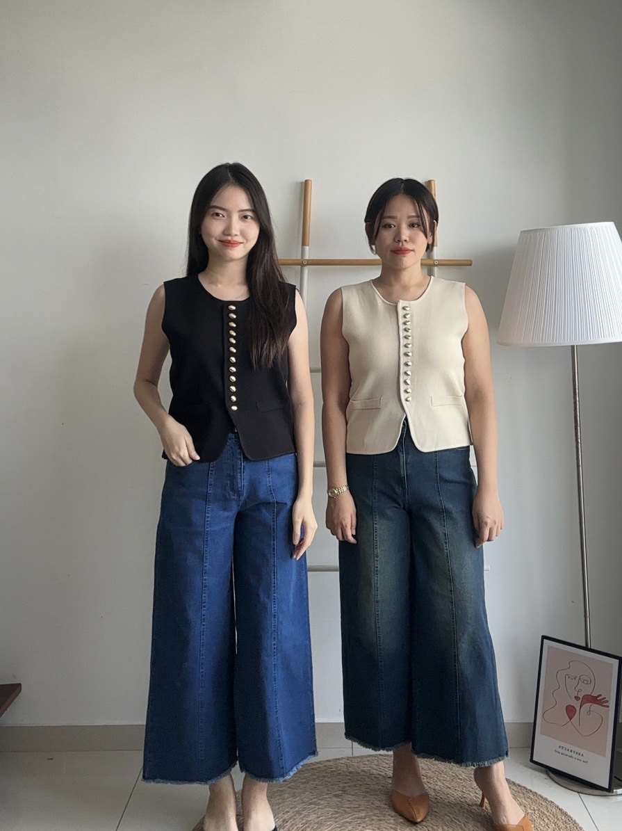 S1914 Long Denim Jeans - Blue & Vintage Blue