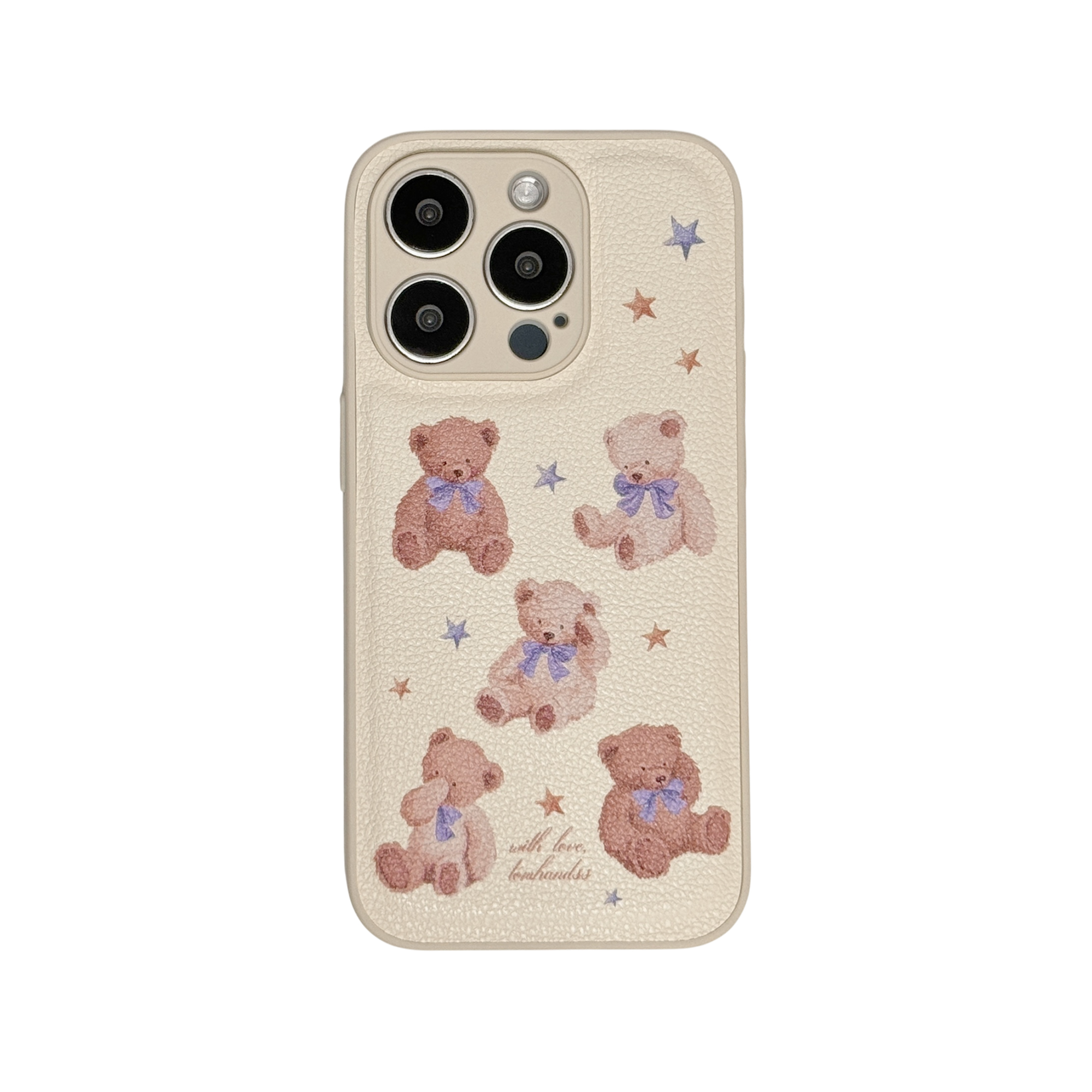 【2026ver. The Childhood Teddy】米白PU皮款iPhone Case