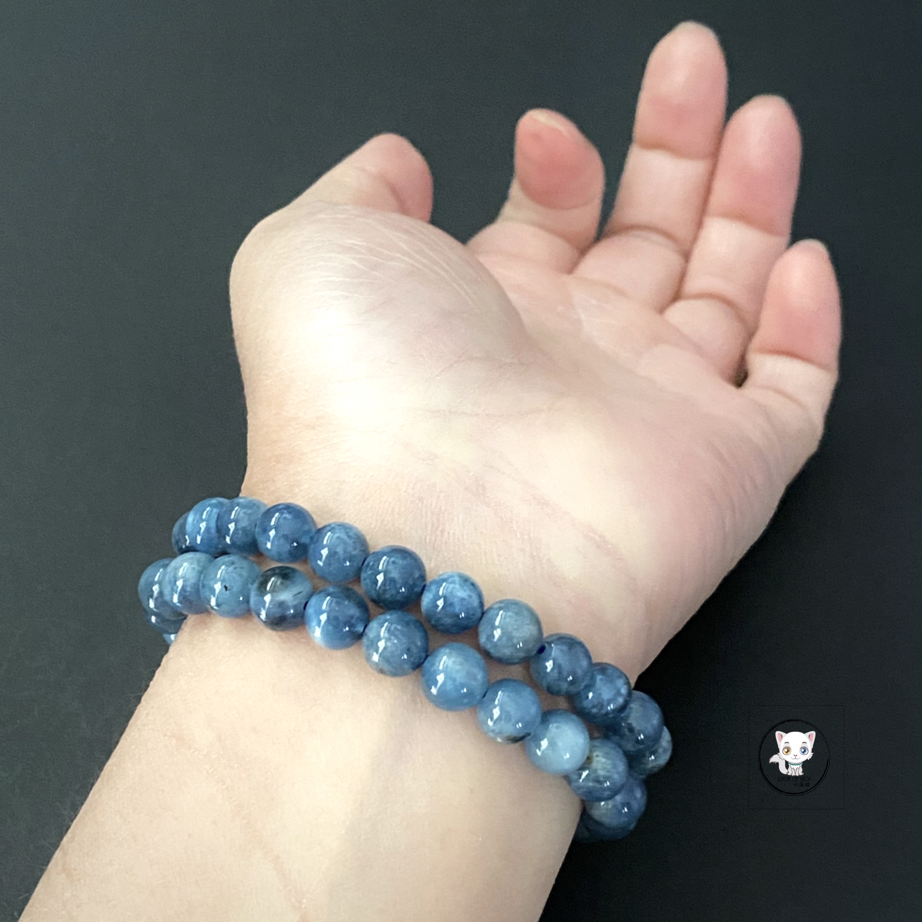 天然魔鬼海藍寶手鏈 7.6mm