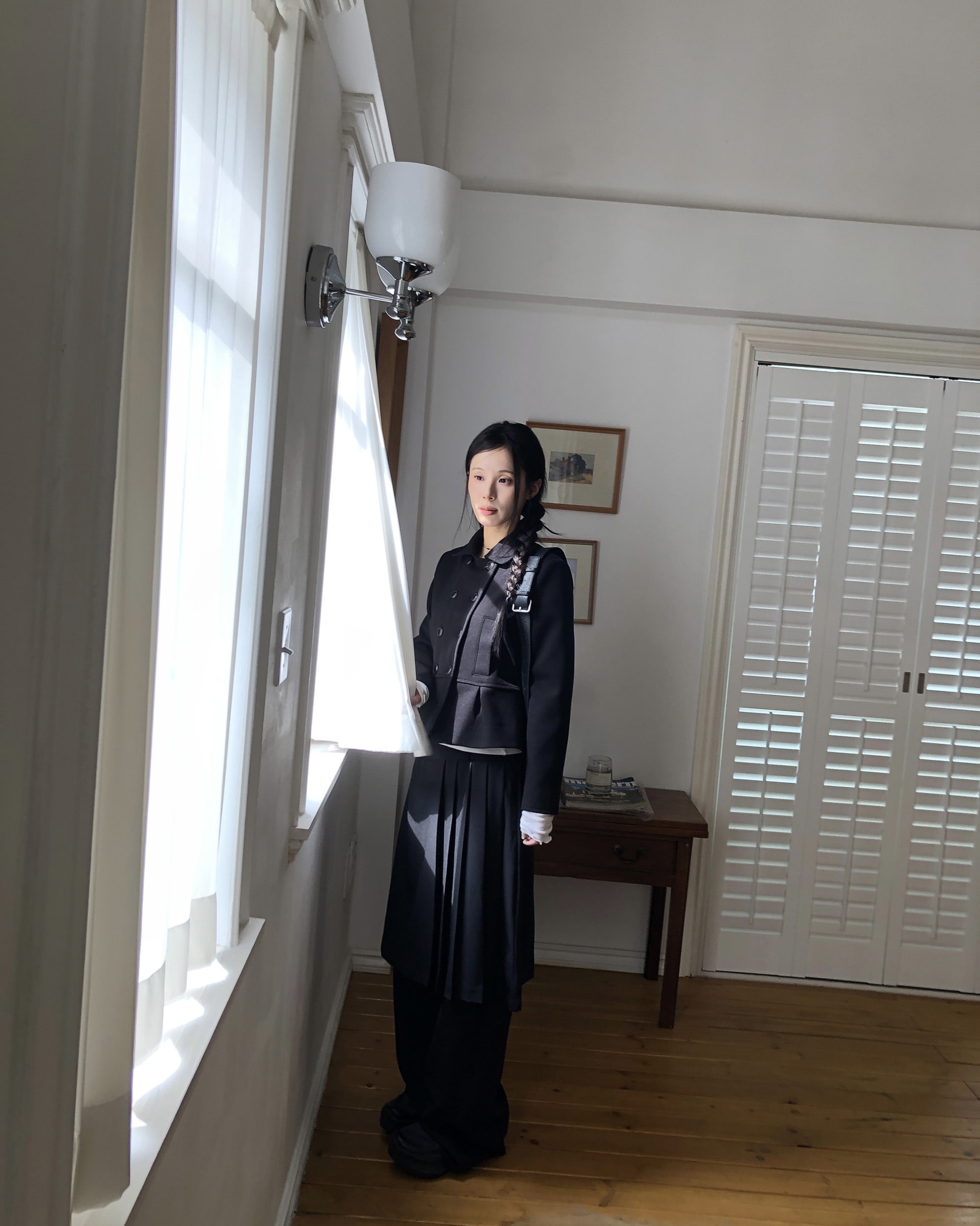 Pleated Layered Skirt Pants