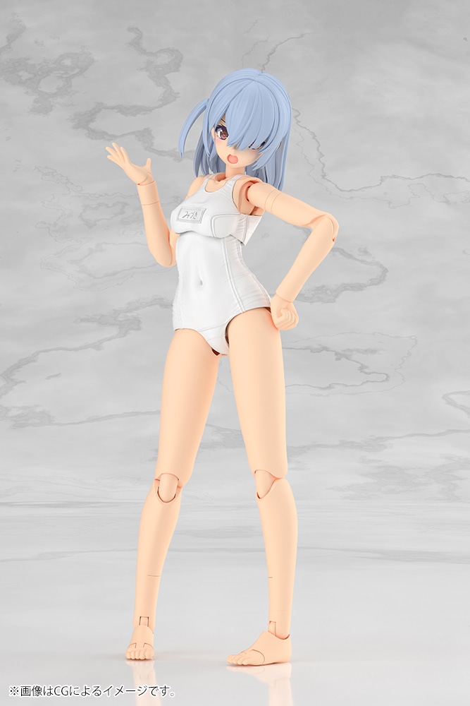 (預訂訂金 $100) (總價 $253) 壽屋 Kotobukiya FRAME ARMS GIRL 美月 Mizuki School Swimsuits White Ver. 模型 (KO08633) (行版)
