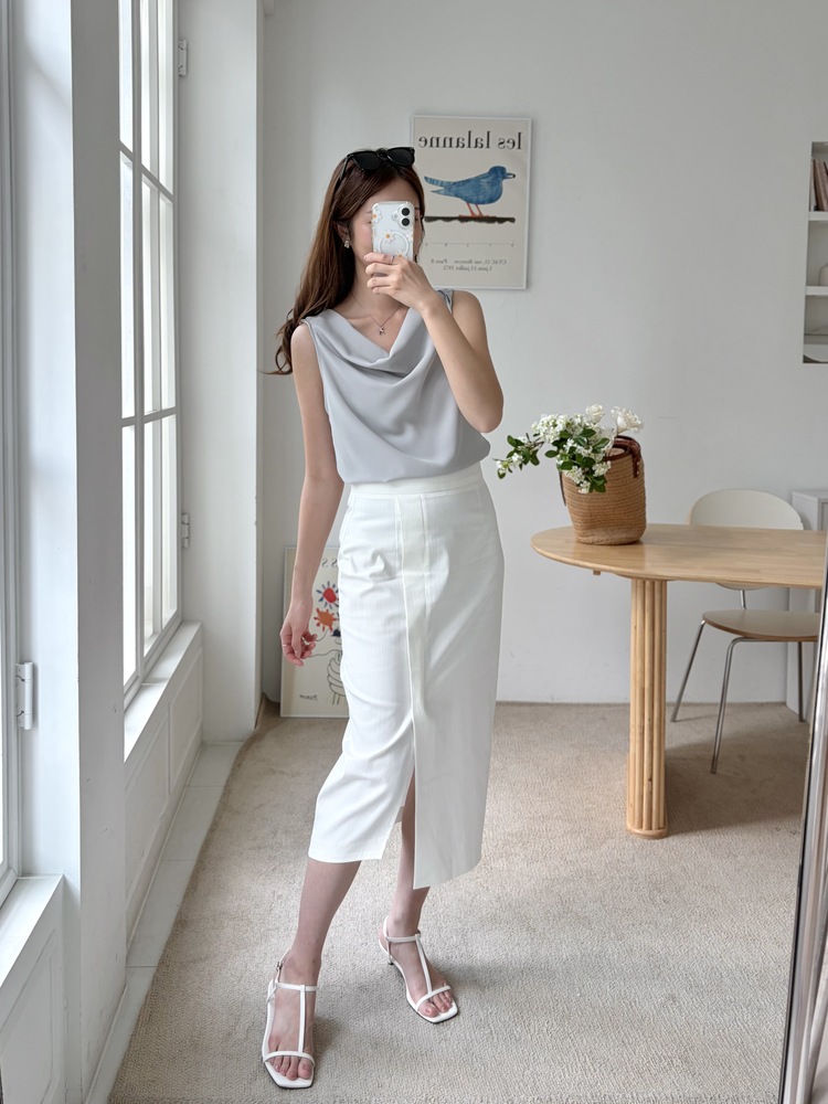 Twisted Strap Tank Top (Misty Blue)