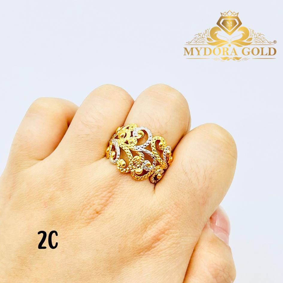 MYDORA Cincin Tiara Jawa Pahat Klasik (5G) l EMAS 916/22K