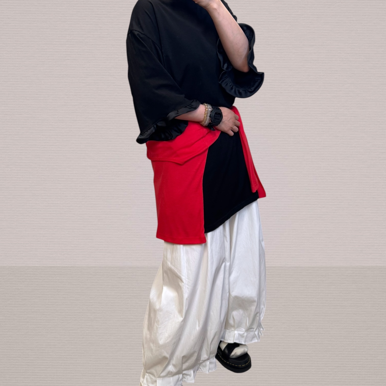 221102 ruff 手袖Tee  胸 118 Hip 116 長 80