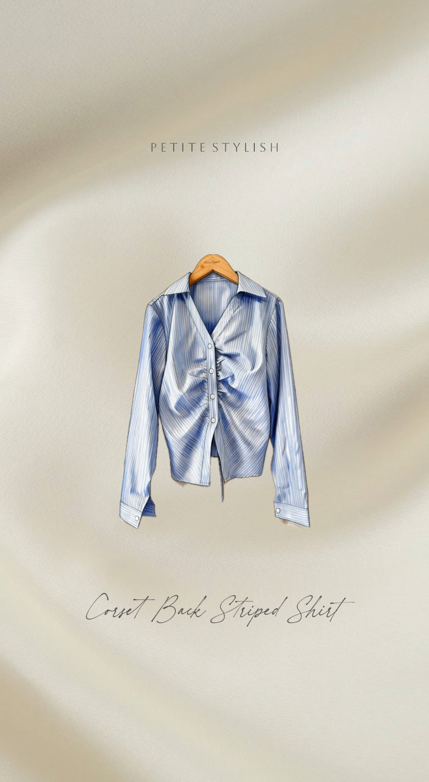 🌼| CORSET BACK STRIPED SHIRT