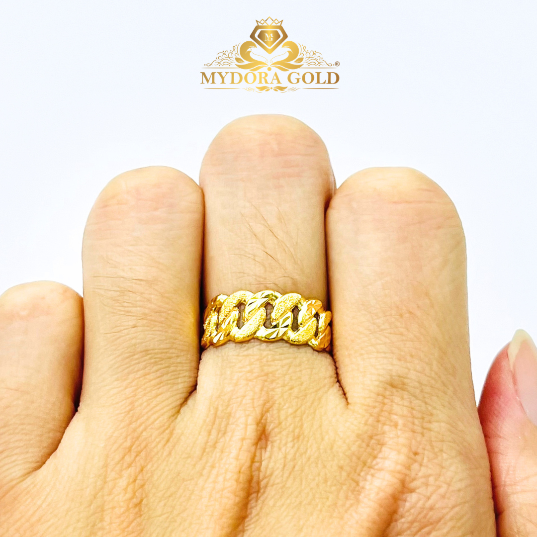 MYDORA Cincin Stamping Kait Pahat Pasir l EMAS 916/22K