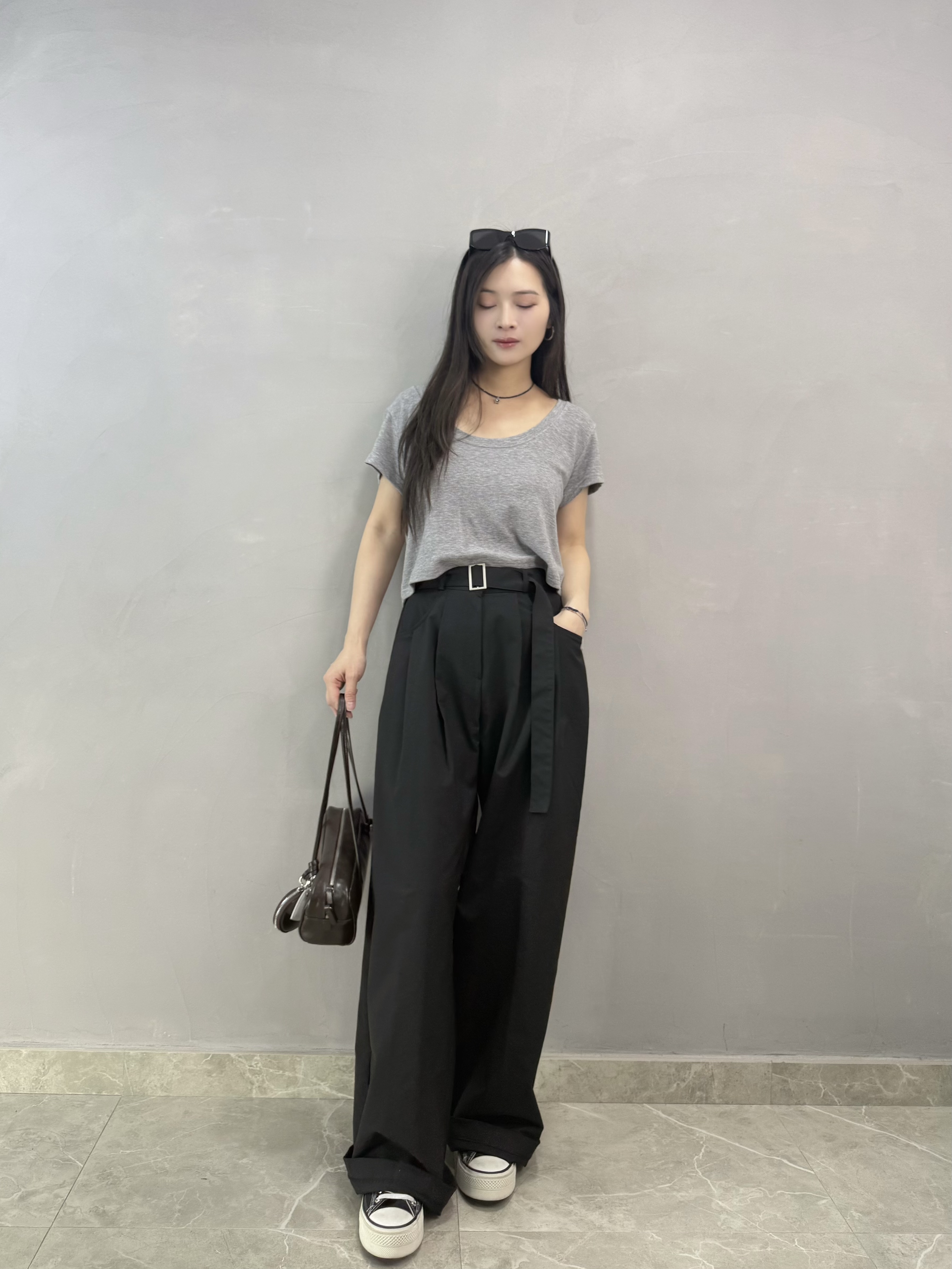 F19 連Belt闊褲