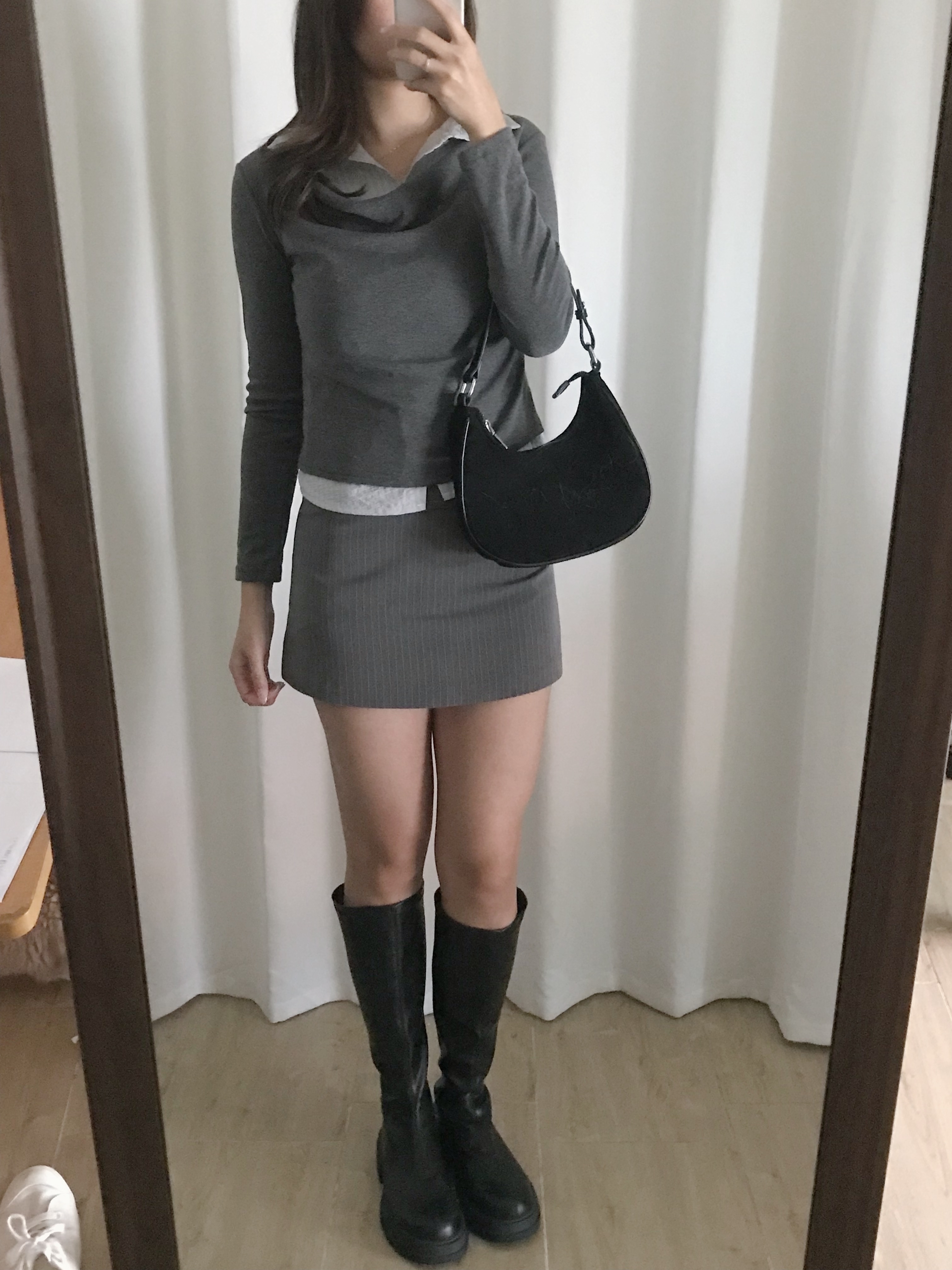 Onni假兩件襯衫長袖上衣