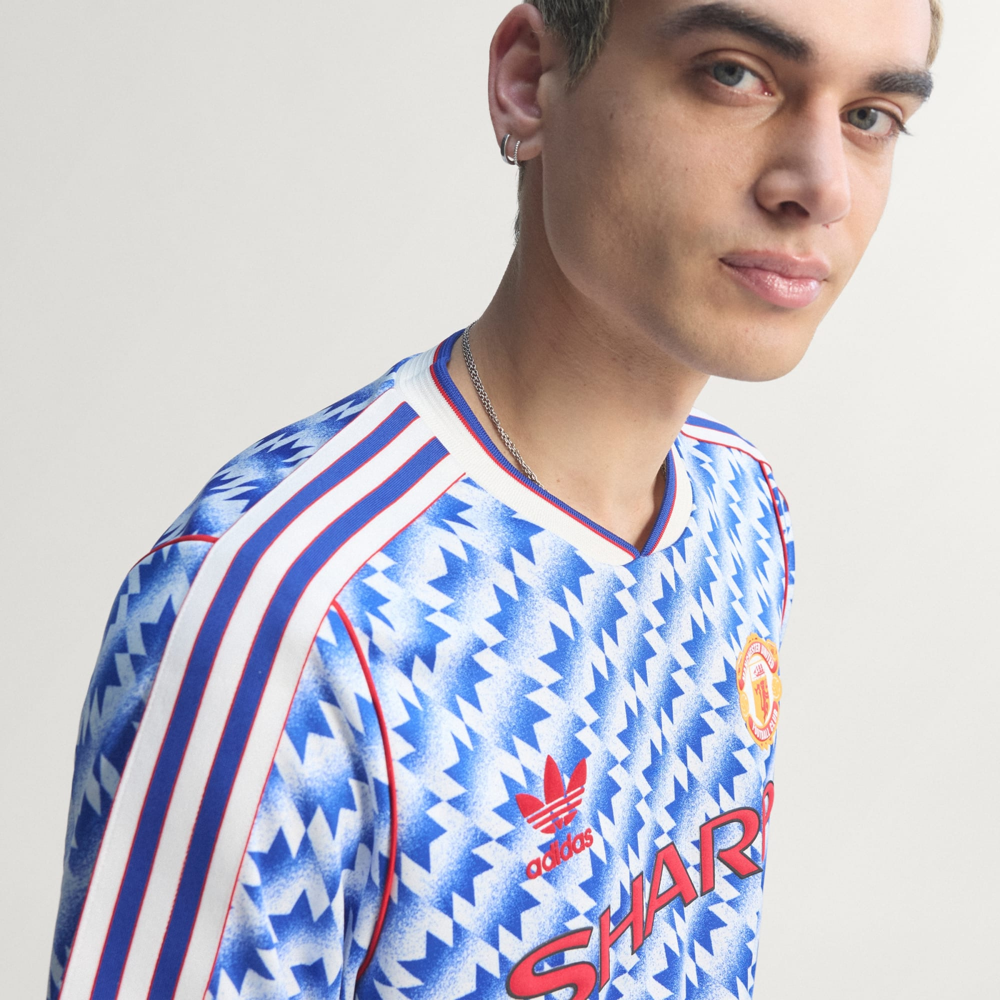 傳奇藍色美學 ⚽ Adidas Originals Manchester United 曼聯 1991/92 長袖復刻作客球衣 (可加印字) JM5498