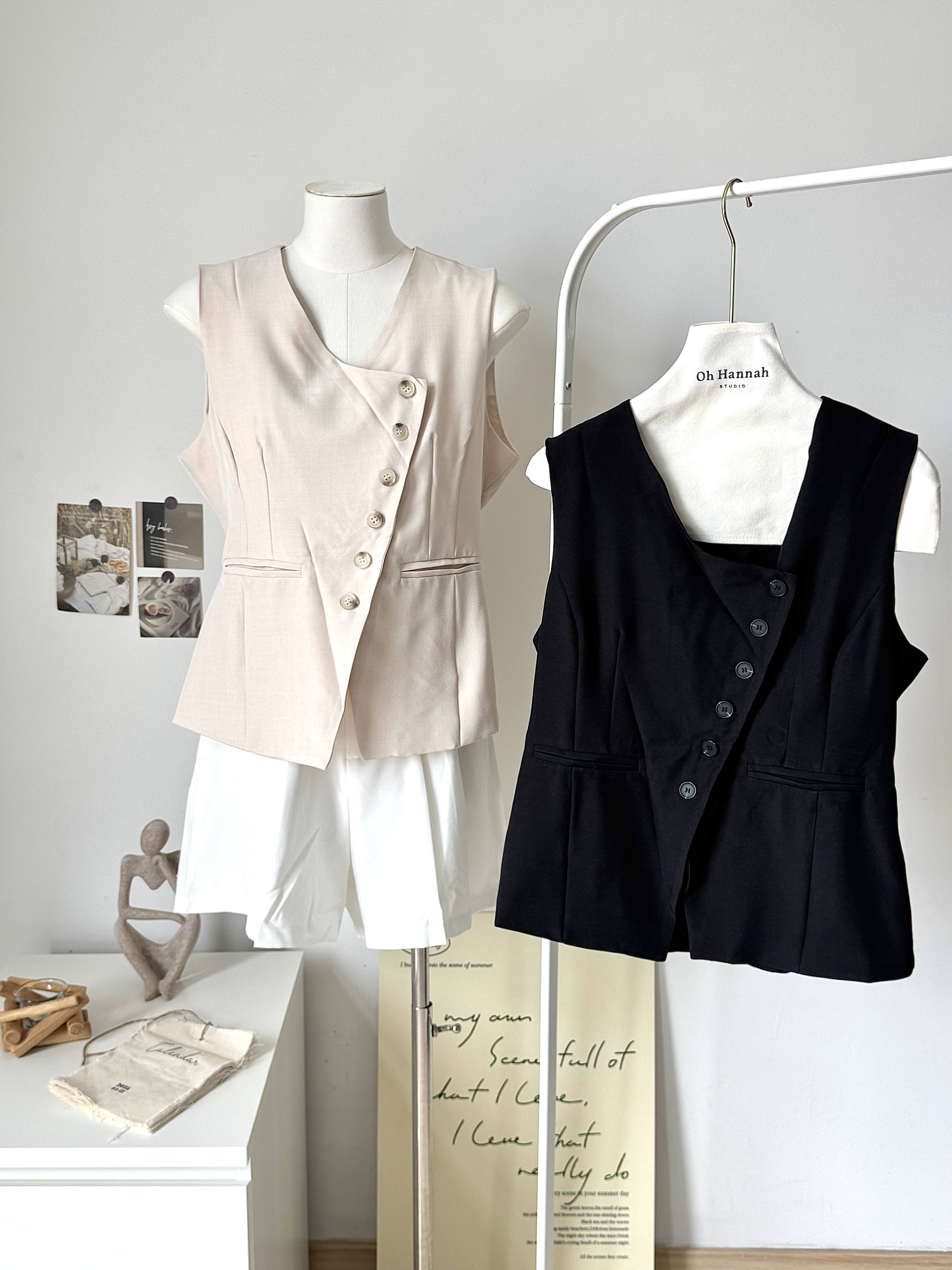 Celine Minimal Vest Suit Top 显瘦收腰西装马甲上衣 ( 2 colours )