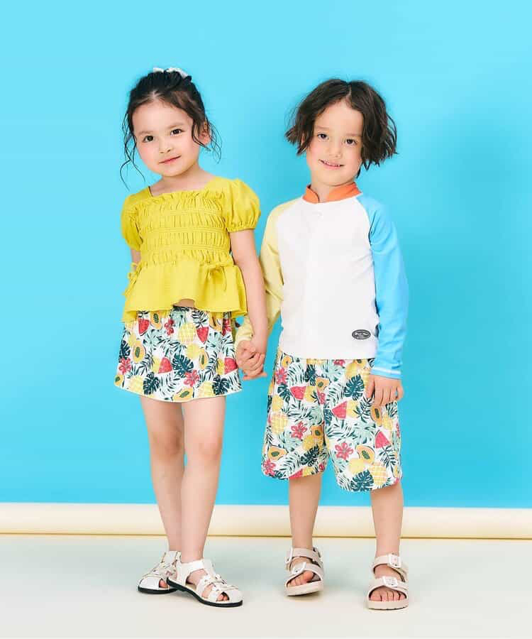 🇯🇵預訂 日本直送🇯🇵Apres les cours三色緞帶褶皺泡泡袖分體泳衣