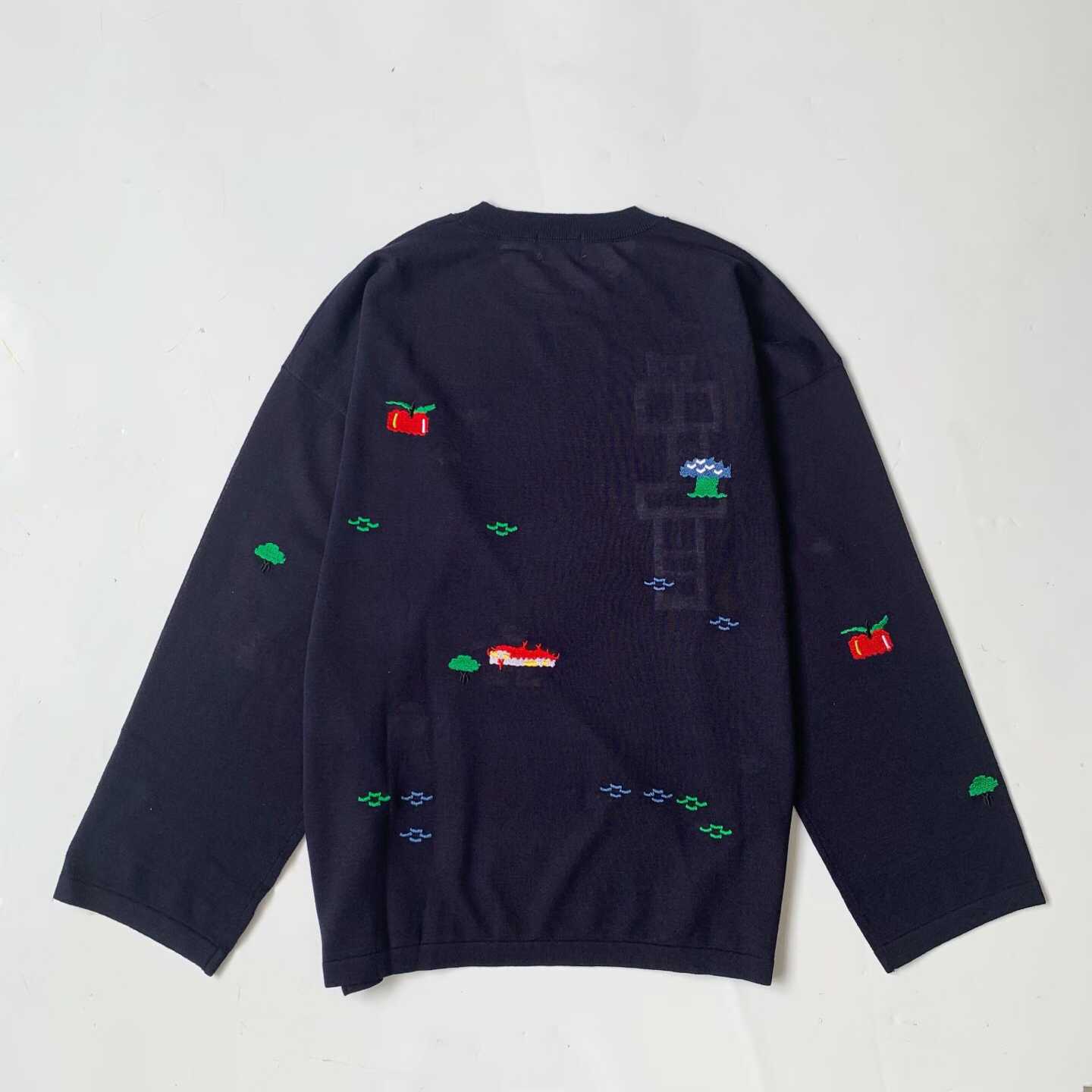 預訂 Beamsboy 手作感刺繡圖樣圓領針織衫[貨號26A51414]