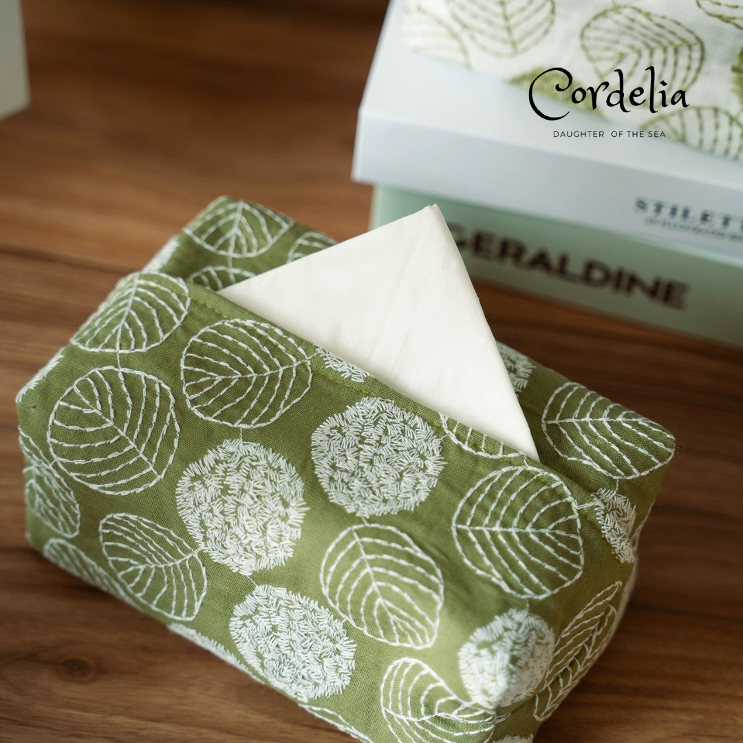 Cordelia森林之葉刺繡紙巾套