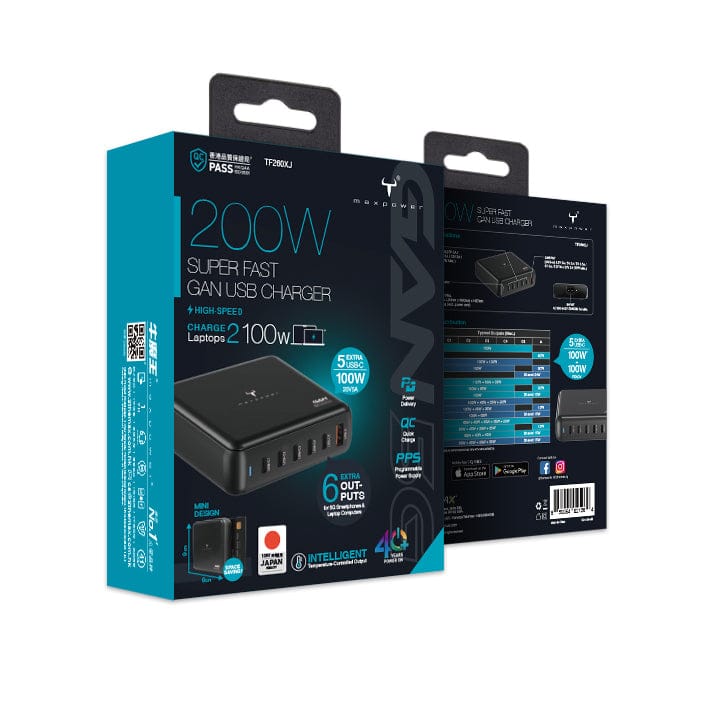 Maxpower TF260XJ 200W 超快速GaN USB充電器