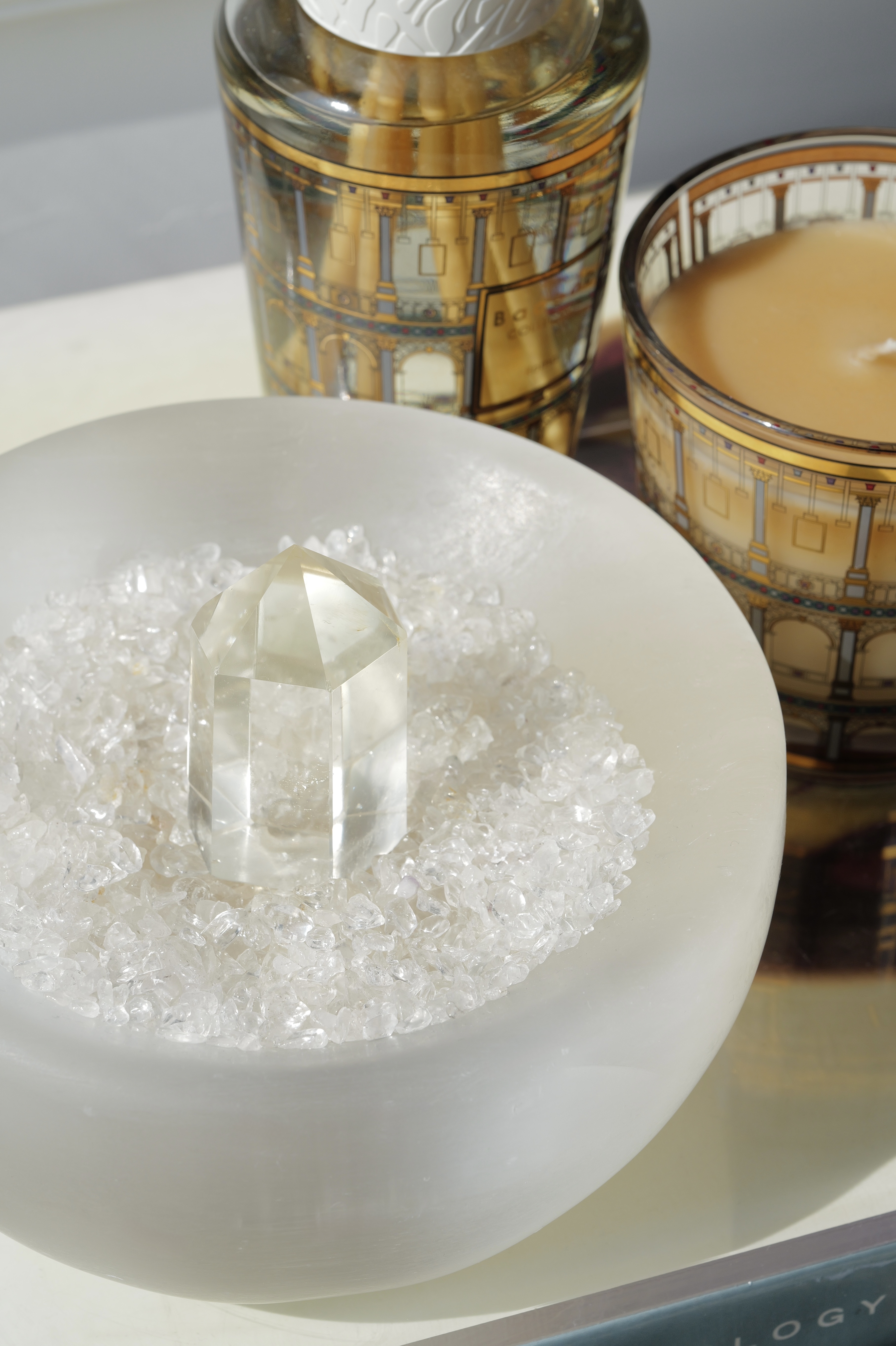 ༒6cm 白水晶兔毛六角小柱༒ a002C3G8S-RA1*1AM