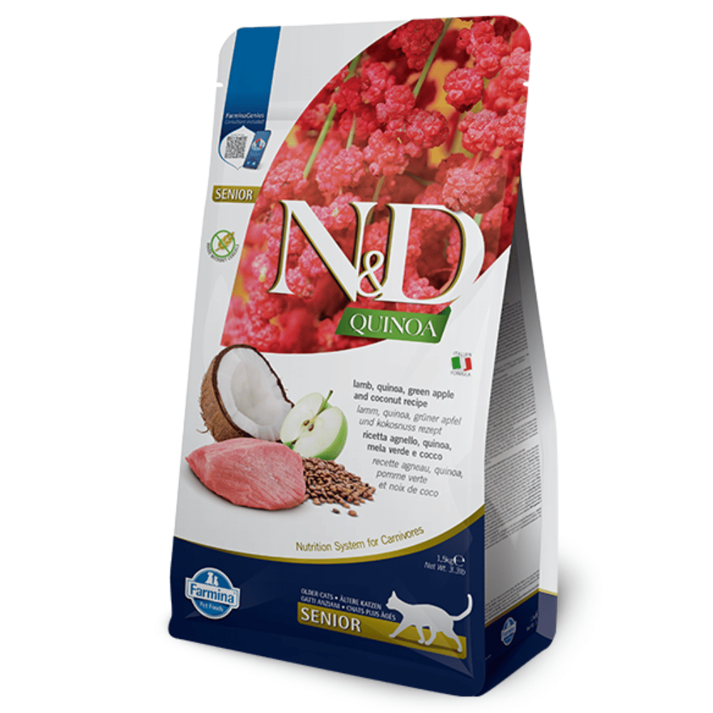 Farmina N&D 藜麥 羊肉&青蘋果 高齡貓乾糧 1.5kg