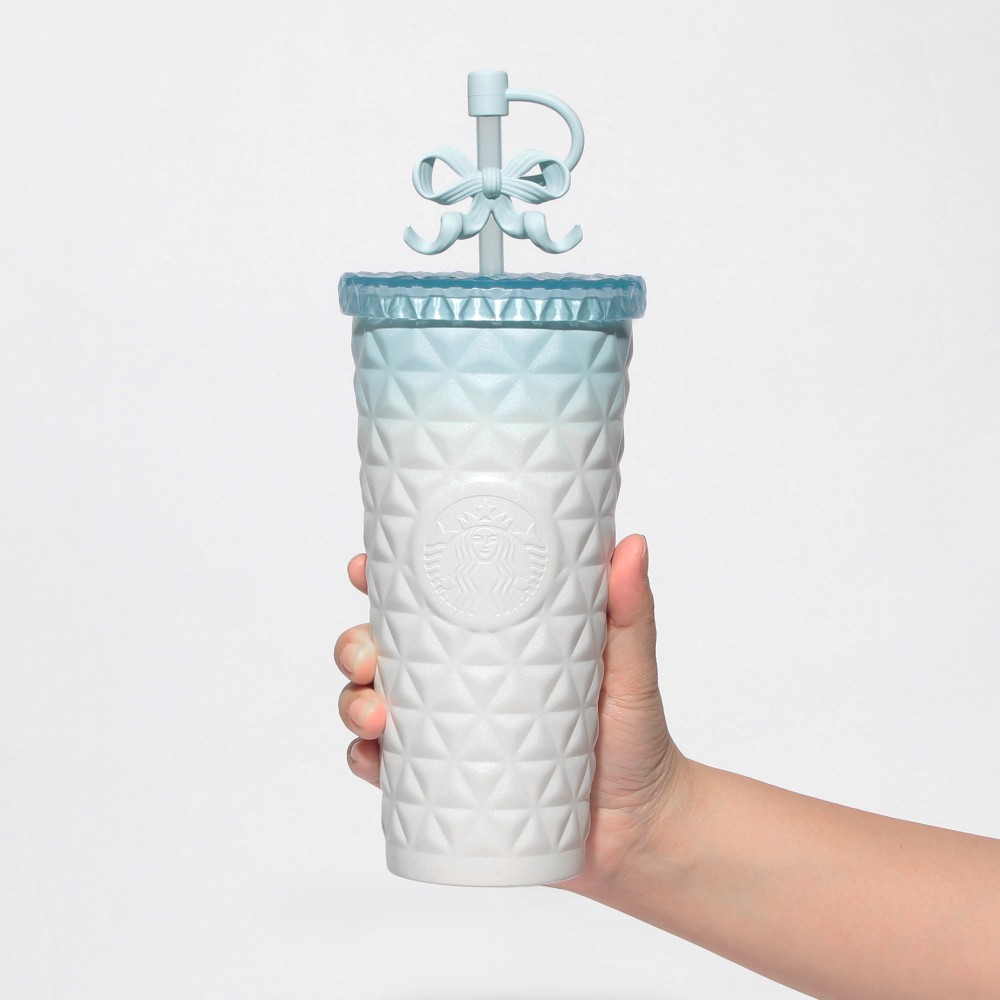 《日本🇯🇵 STARBUCKS 2026 Happy Spring Days 限定系列》不鏽鋼粉藍漸變冷飲杯 591ml