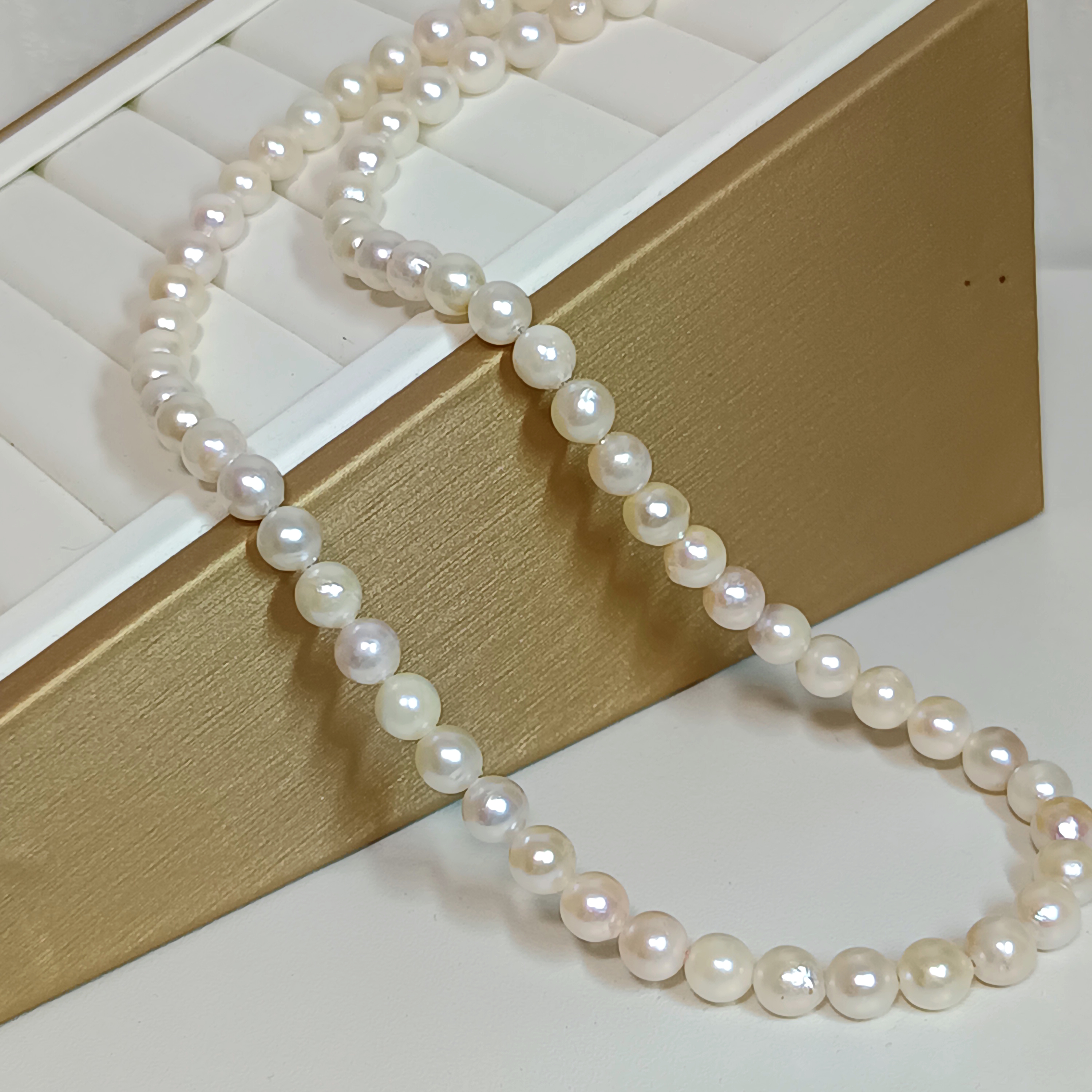 特價品‼️近正圓強光日本akoya微微糖果色海水珍珠925扣項鍊