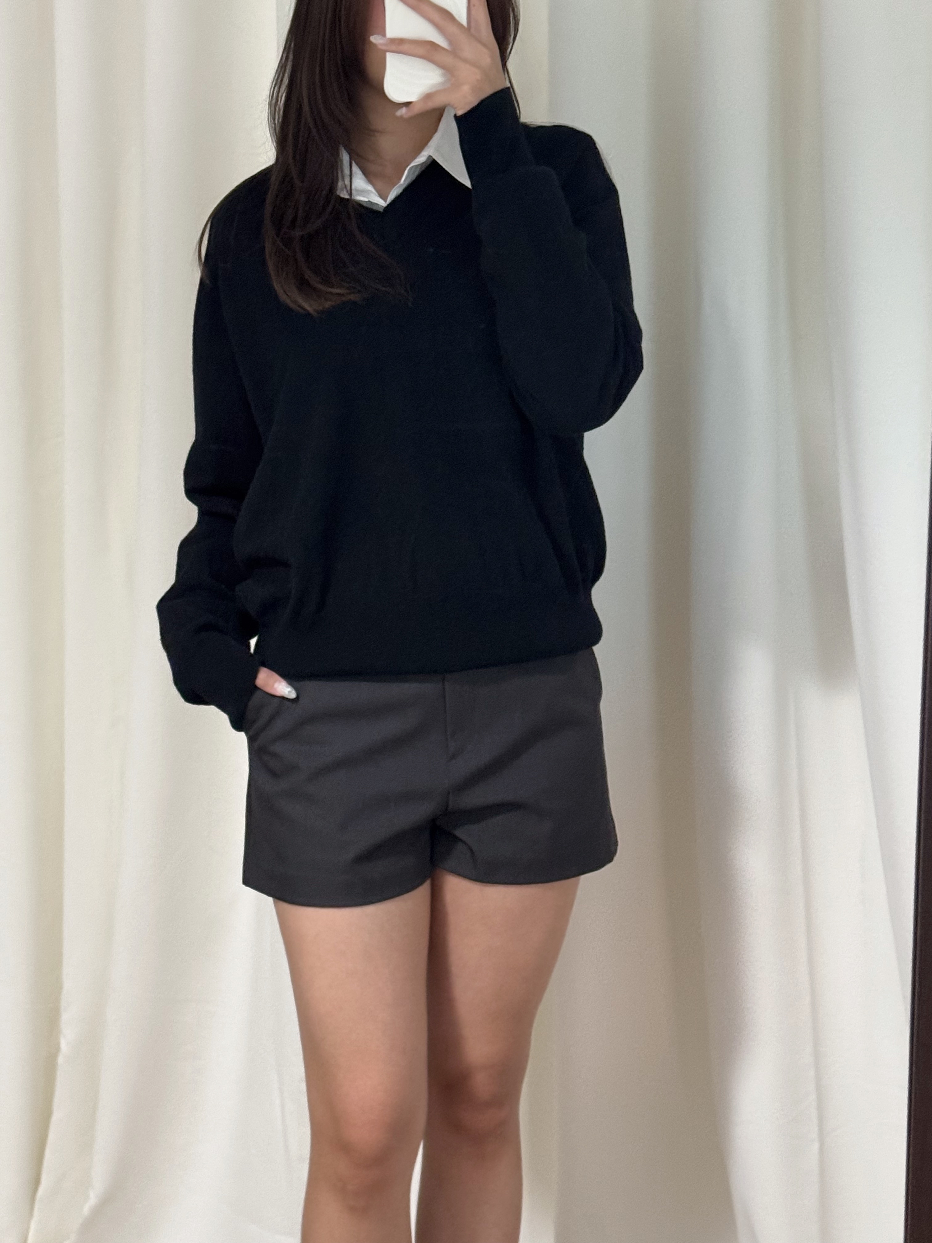 百搭羊毛V領針織上衣(五色入)