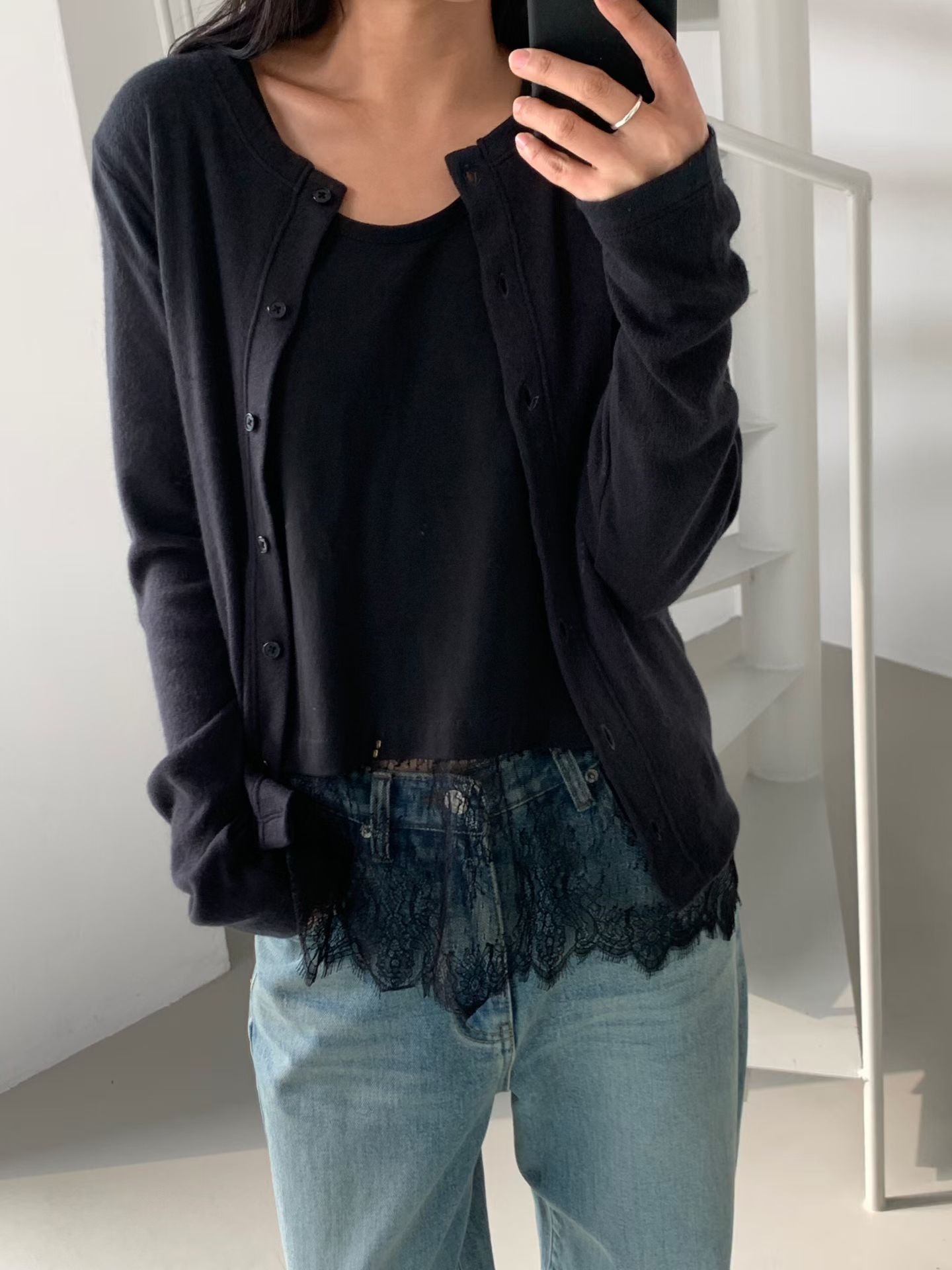 Lace short sleeve tee