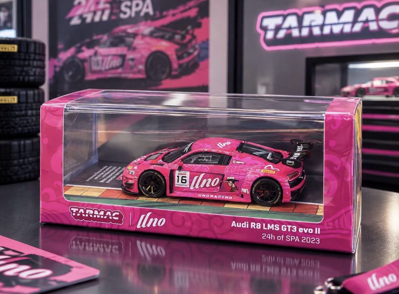 （代購產品不設任何優惠） UNORACING × Tarmac Works 1:64 Audi R8 LMS GT3 evo II Spa24H 2023