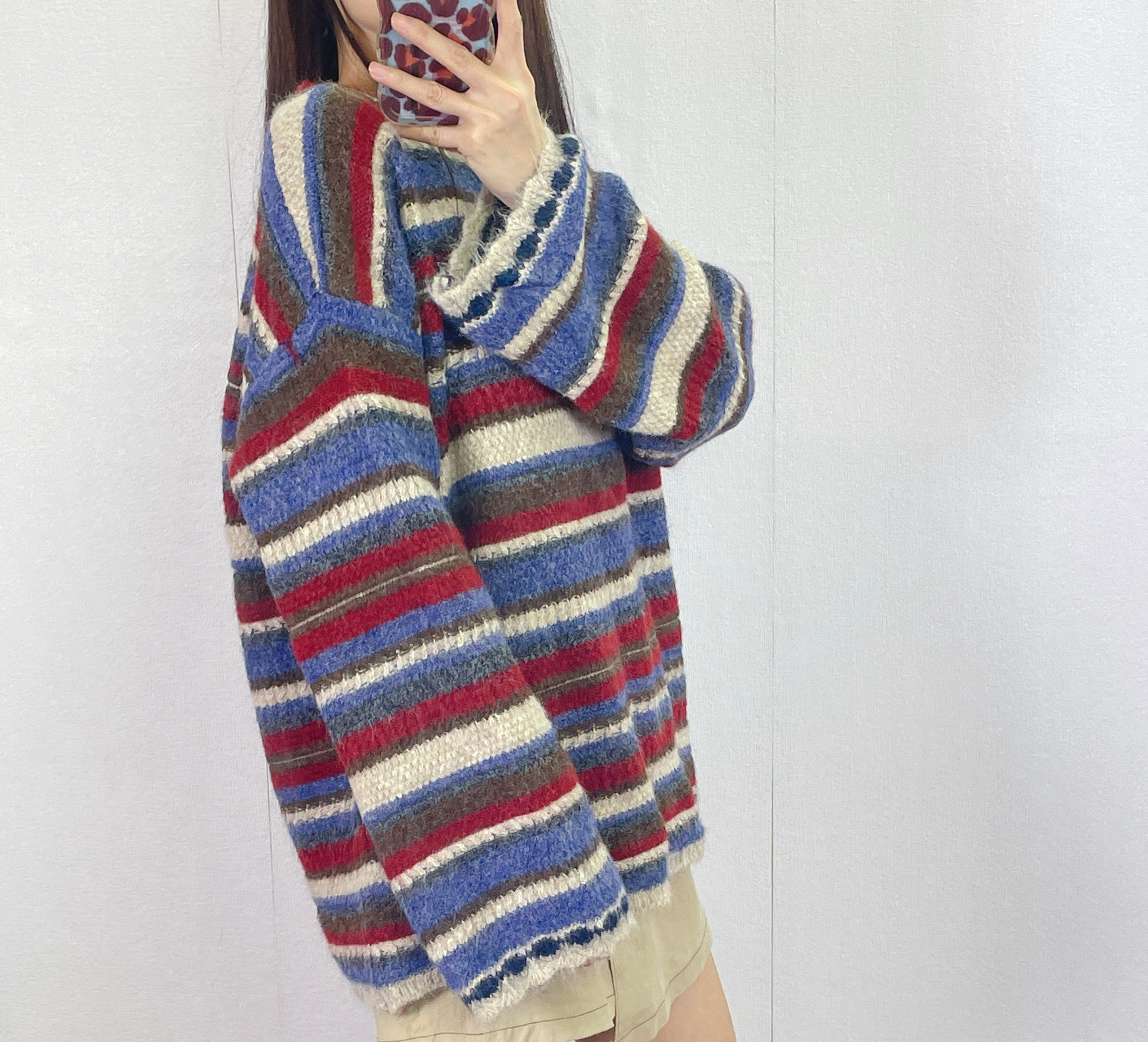 K5548 間色闊袖款針織