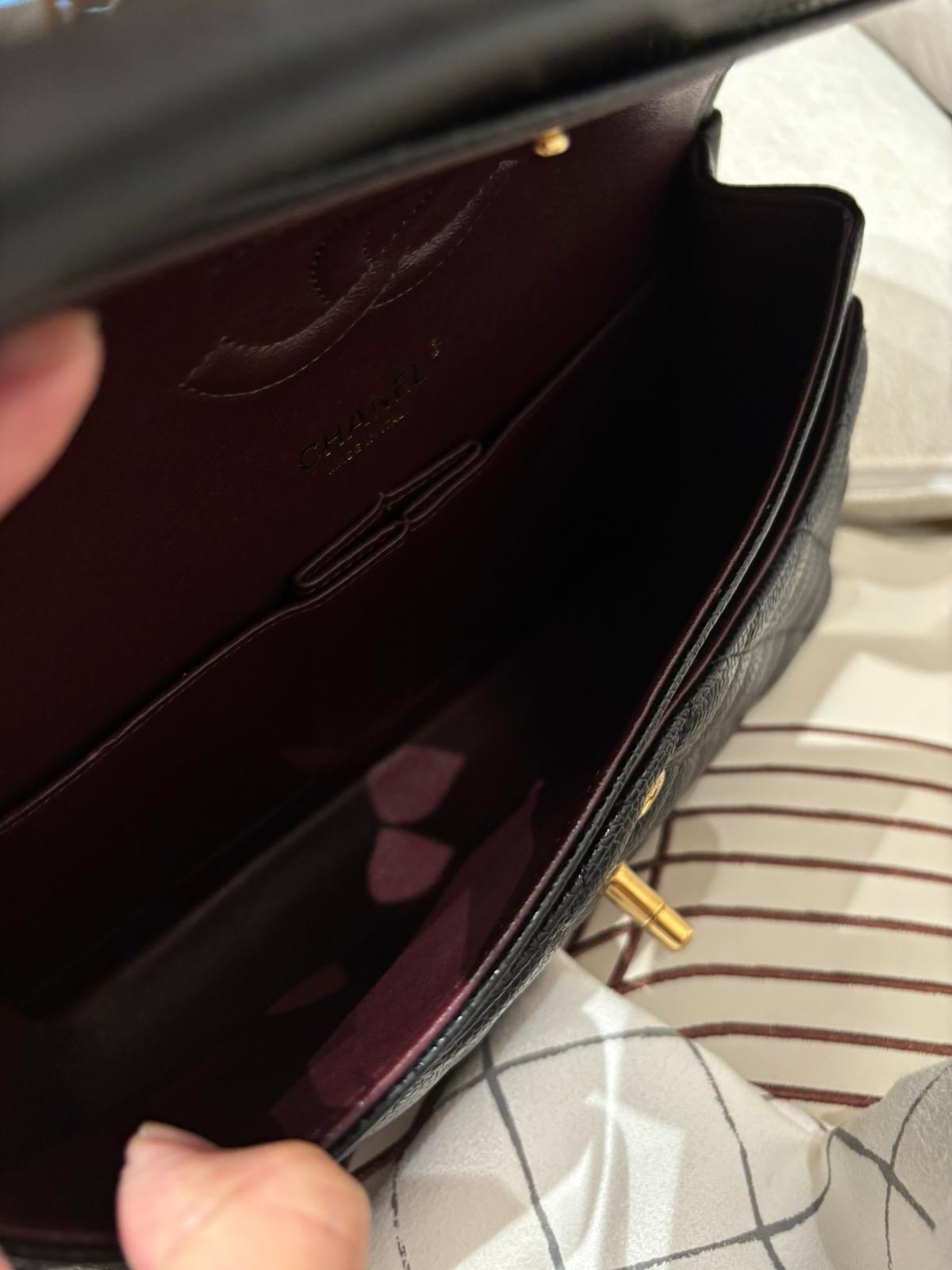 Chanel Classic Flap Medium 25cm A01112 CF25 黑色荔枝牛枝金扣 100%Authentic, 99%New ✅25Card✅Dust bag✅Box