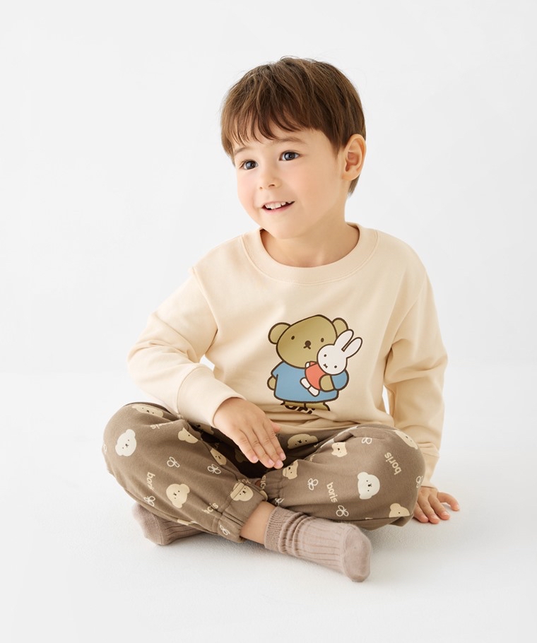 💚代購 台灣直送💚正版授權Miffy&Boris 兩色人物滿印毛圈長袖家居服上下套裝