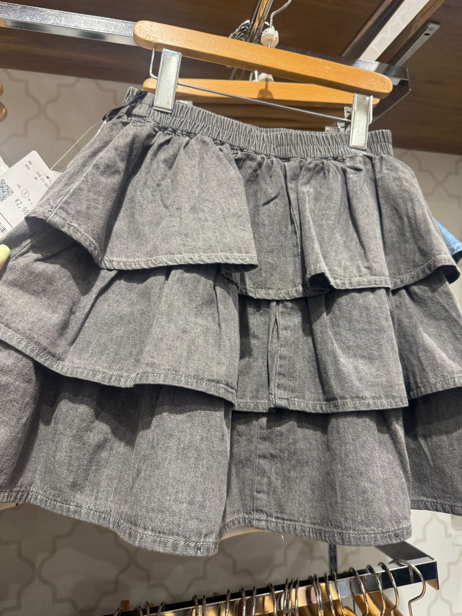 Honeys 牛仔短裙 黑/藍 S-L