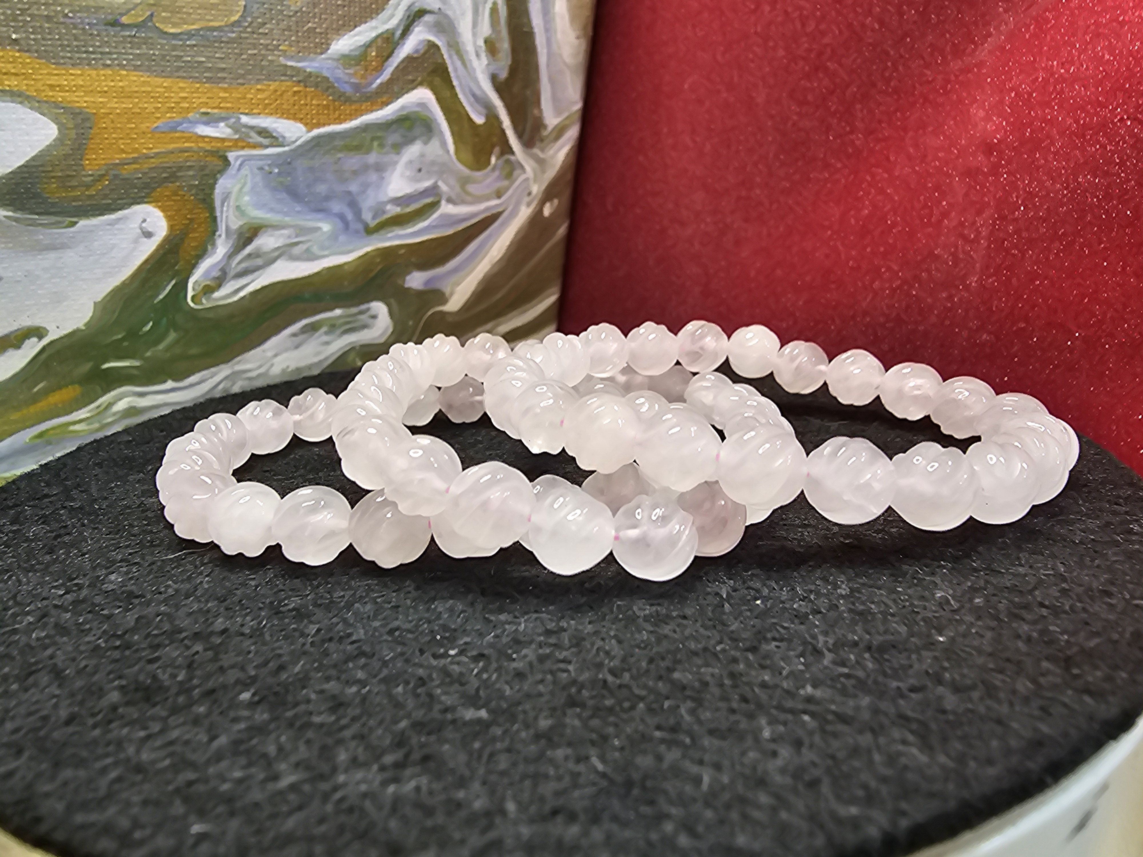 粉紅晶斜紋手串(Rose Quartz)