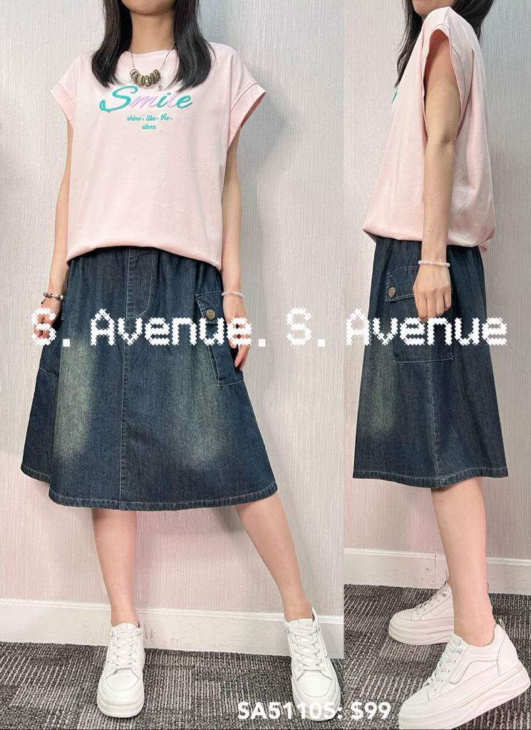 SA51105: 短袖smile英文字tee