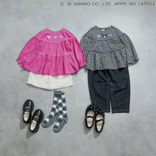 🆕【⭐訂購⭐】🇯🇵日本直送 🌀#Sanrio 蓬鬆可愛 層疊式 荷葉邊 刺繡上衣［2款選］ 🌀[ELHA-0078][260920]