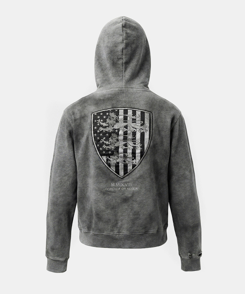 Shield Old Glory Hood - Dusty Gray - 실드 올드 글로리 후드 - 더스티그레이