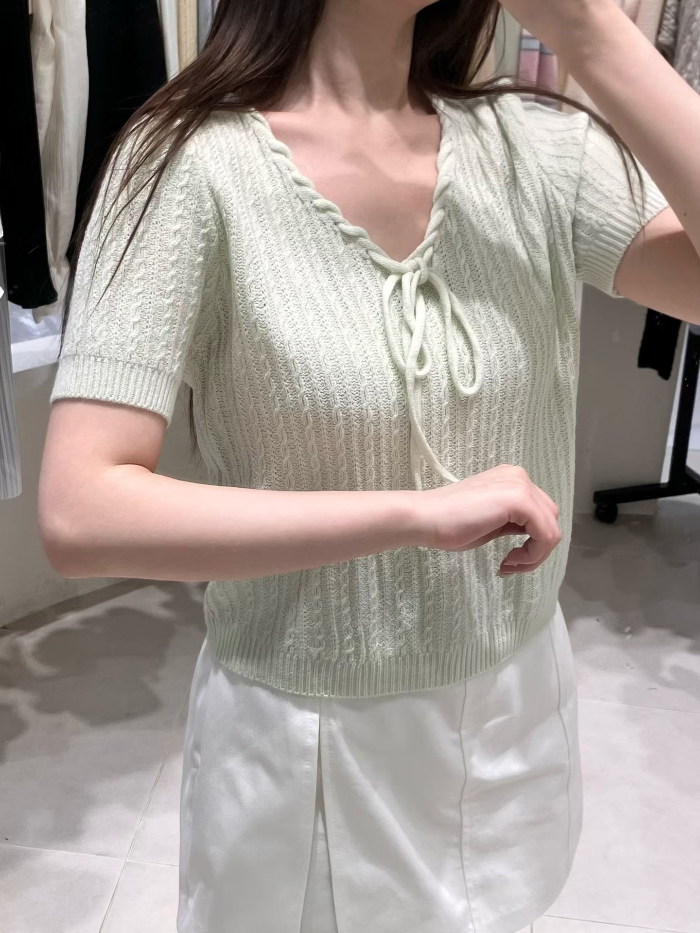 HA24 麻花綁蝴蝶針織Top 