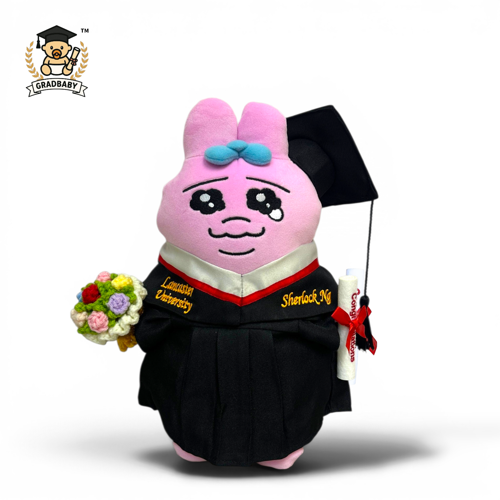 英國蘭卡斯特大學畢業公仔 褲褲兔 底褲兔 Opanchu Usagi 27cm 可加繡英文名字 Lancaster University 畢業禮物 正版香港現貨 GradBaby