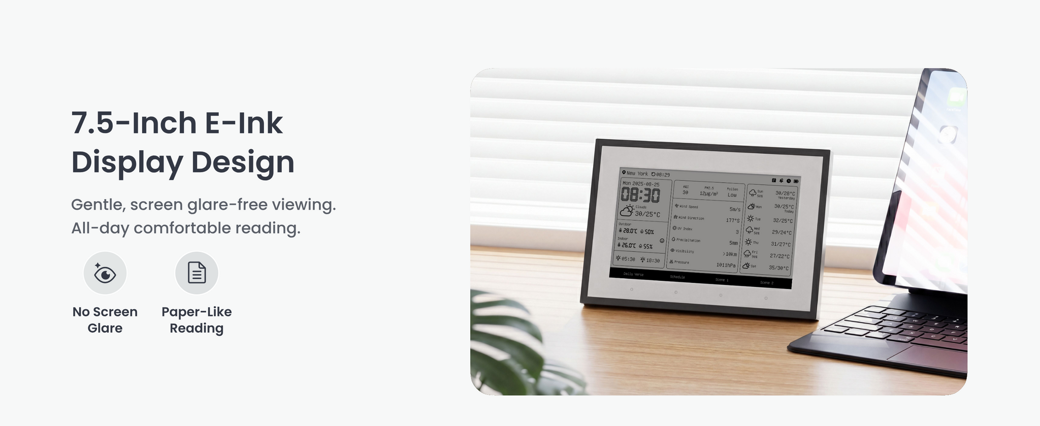 香港行貨 SwitchBot E-INK 資訊看板 Weather station （資訊站 - 集中顯示天氣、溫度、濕度、空氣品質、日曆及待辦事項）
